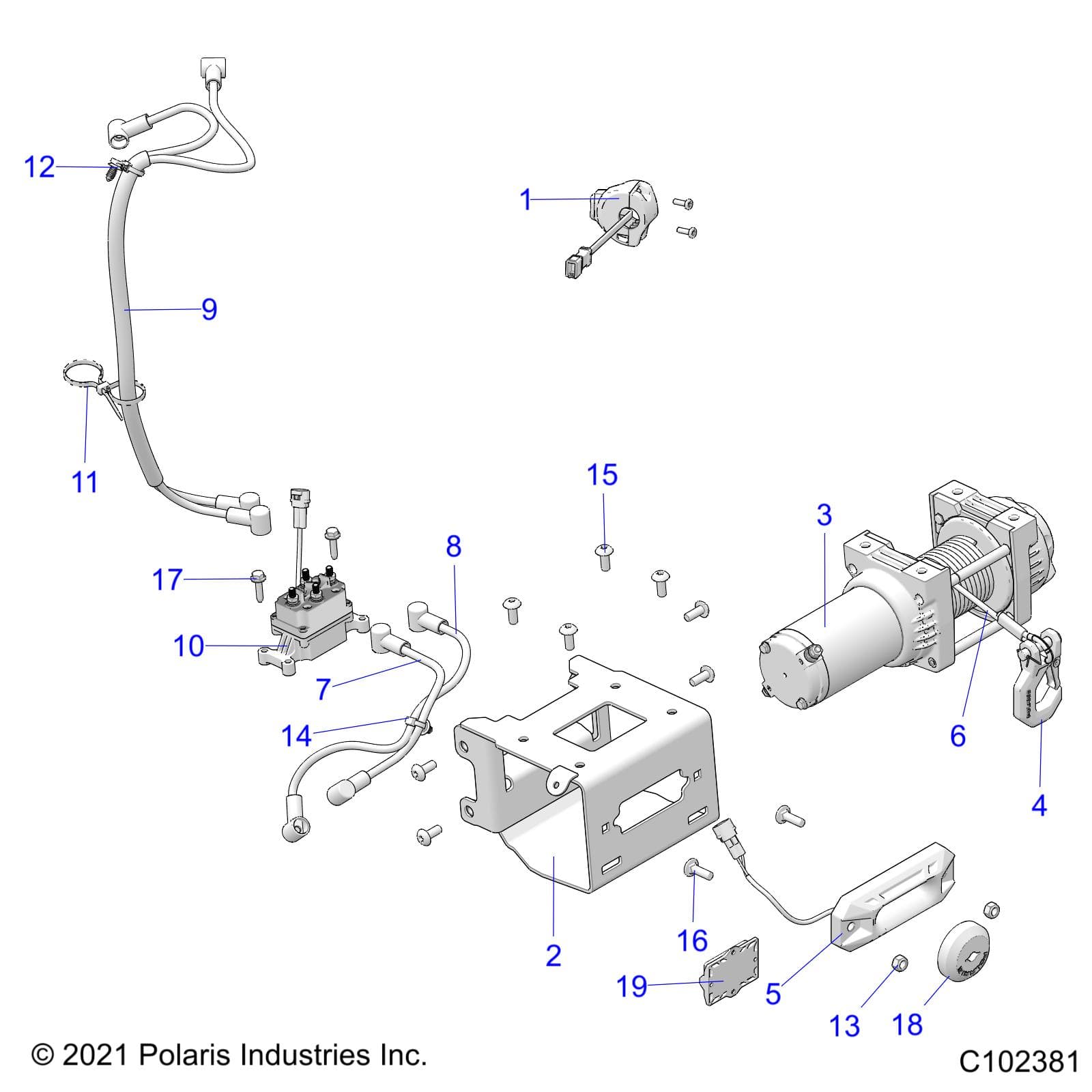 2026 SPORTSMAN 570 X2 EPS — CHASSIS, WINCH - A26SWE57AL (C102381) diagram