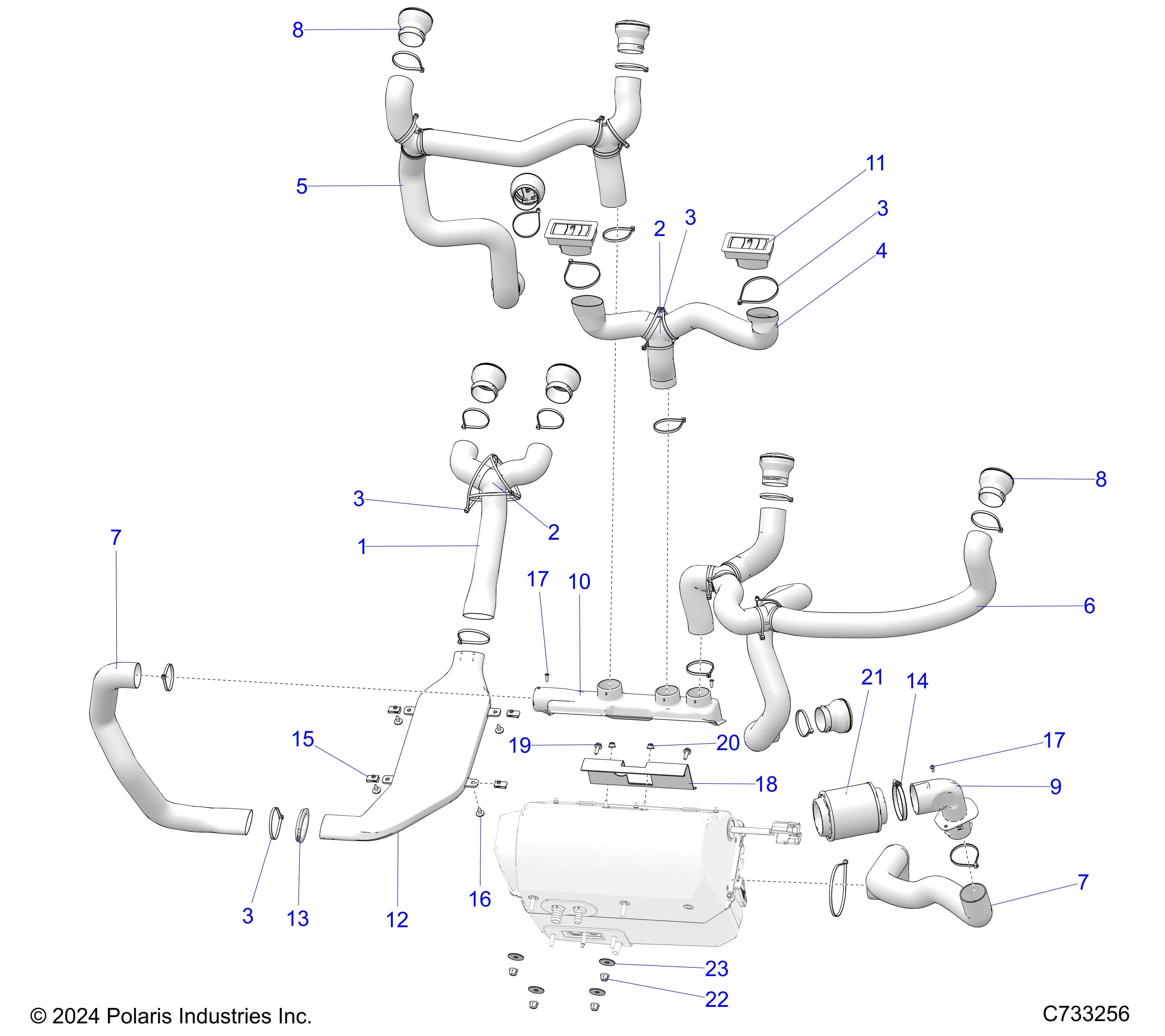 2026 RANGER 1000 XP CREW NORTHSTAR TEXAS EDITION — BODY, HVAC DUCTING - TO 10/01/2025 diagram