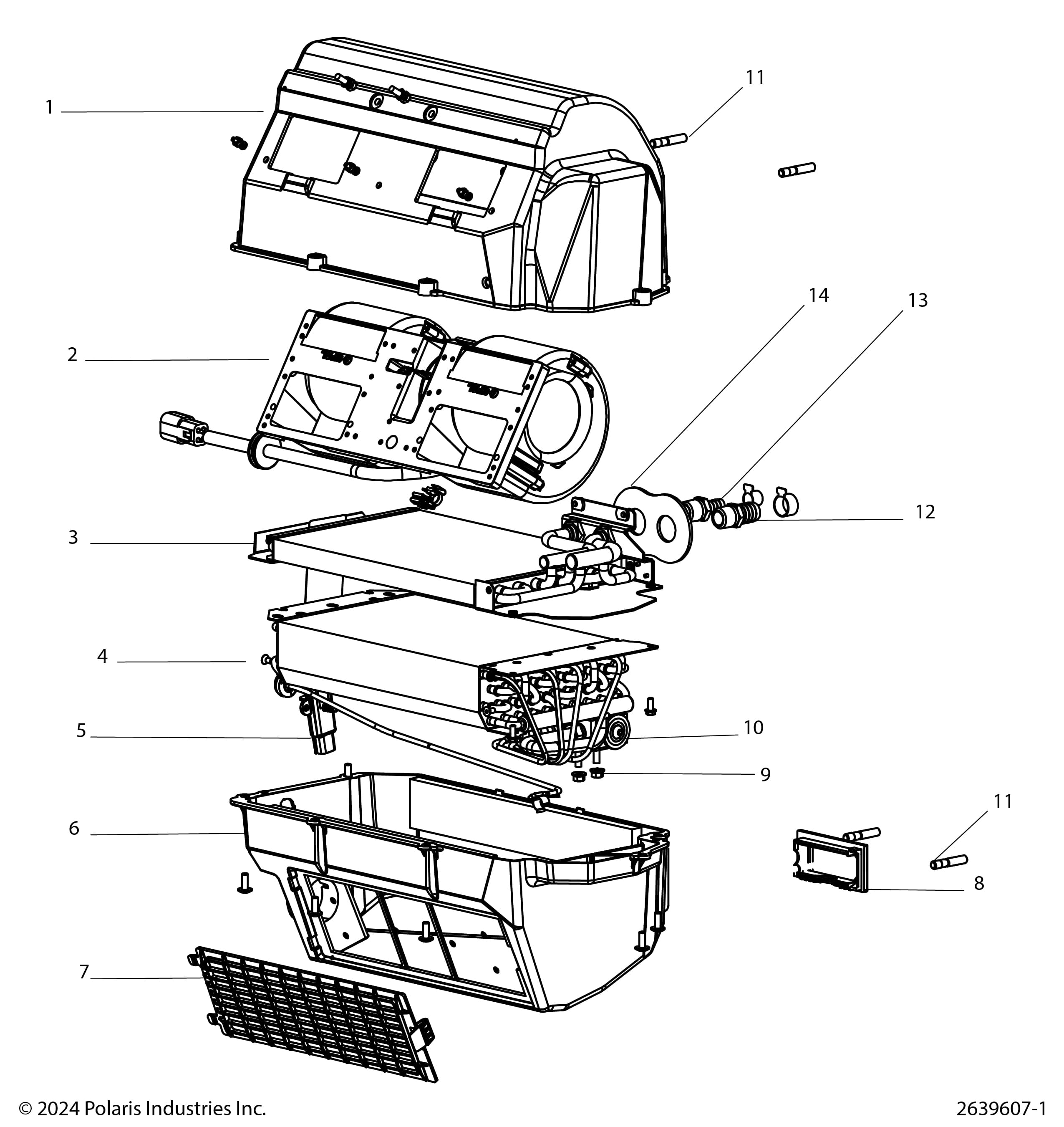 2026 RANGER 1000 XP CREW NORTHSTAR TEXAS EDITION — BODY, HVAC ASSEMBLY - R26RST99AL (2639607-1) diagram