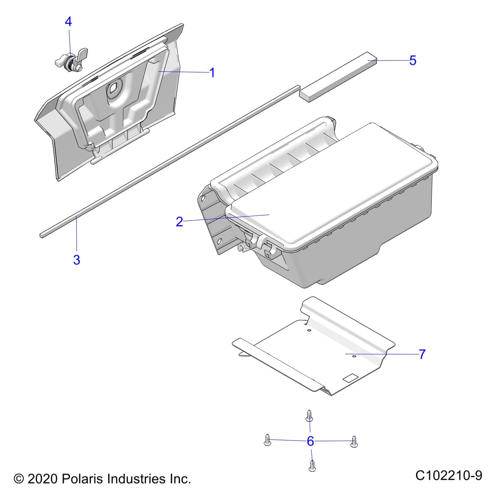 2026 SPORTSMAN 850 MUD 49S R01 - A26SXN85A7 — BODY, STORAGE, REAR - A26SXN85A7 (C102210-9) diagram