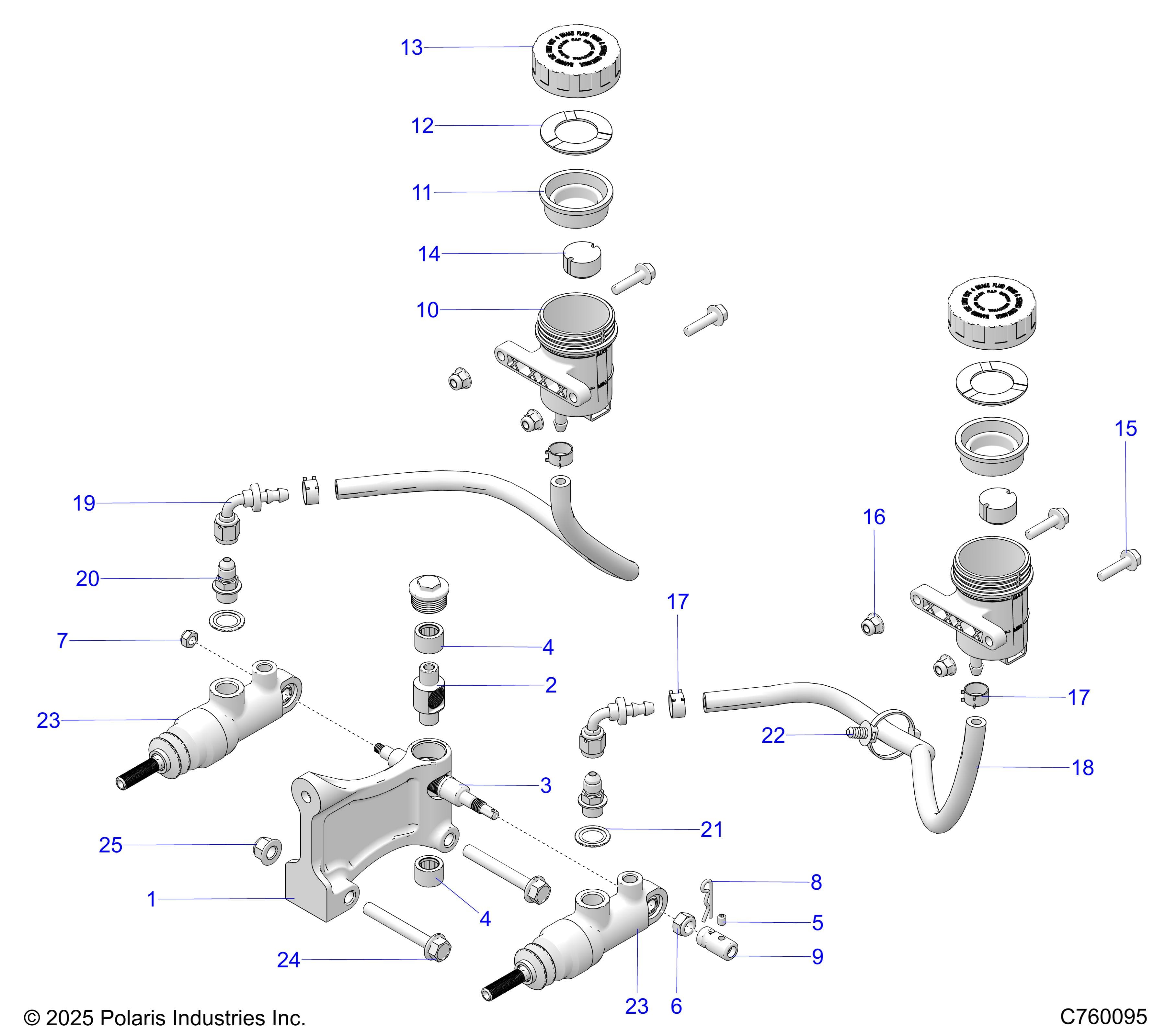 2026 RZR PRO R RACE — BRAKES, MASTER CYLINDER & RESERVOIRS - Z26RRE2KAL (C760095) diagram