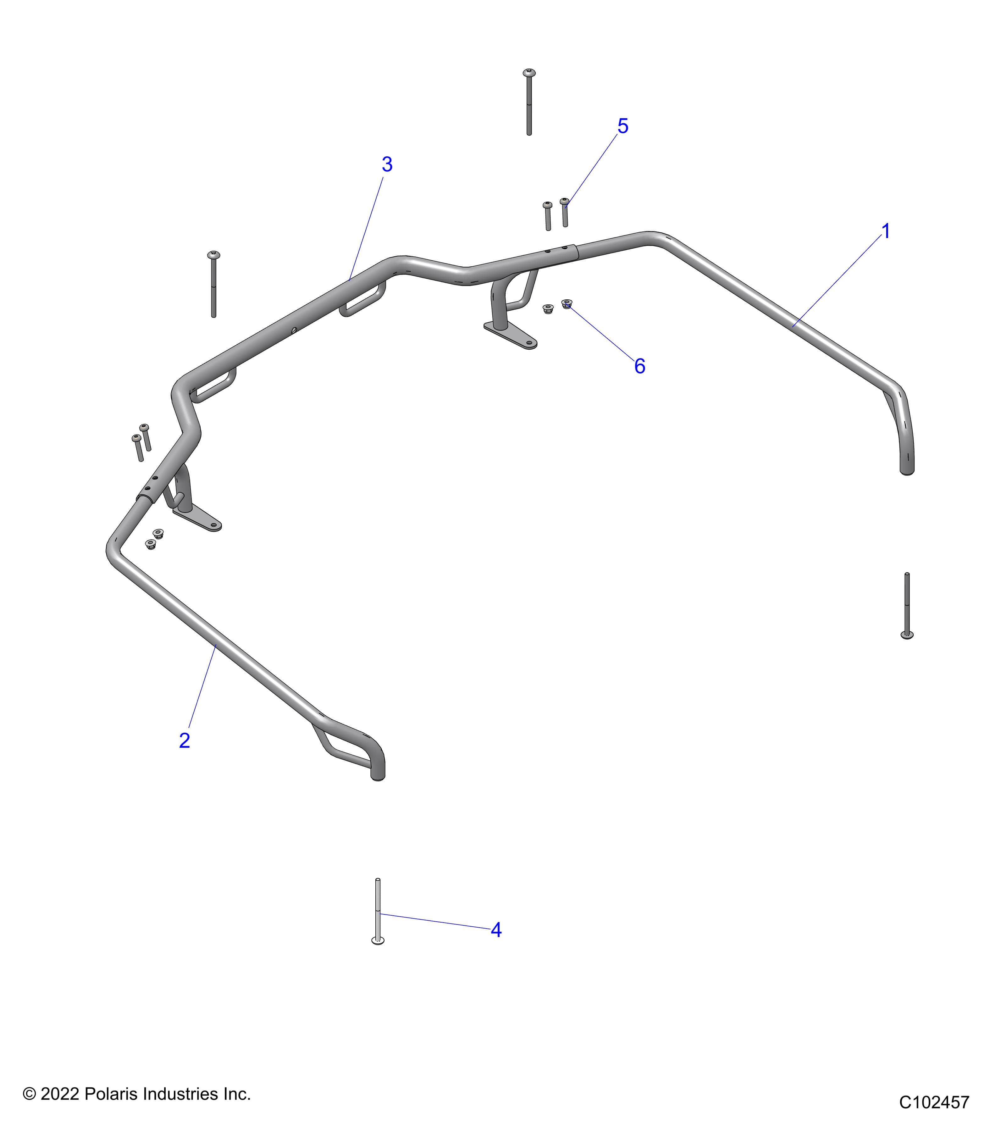 2026 SPORTSMAN 570 UTL 49S — BODY, REAR RACK EXTENDERS - A26SHR57AG (C102457) diagram