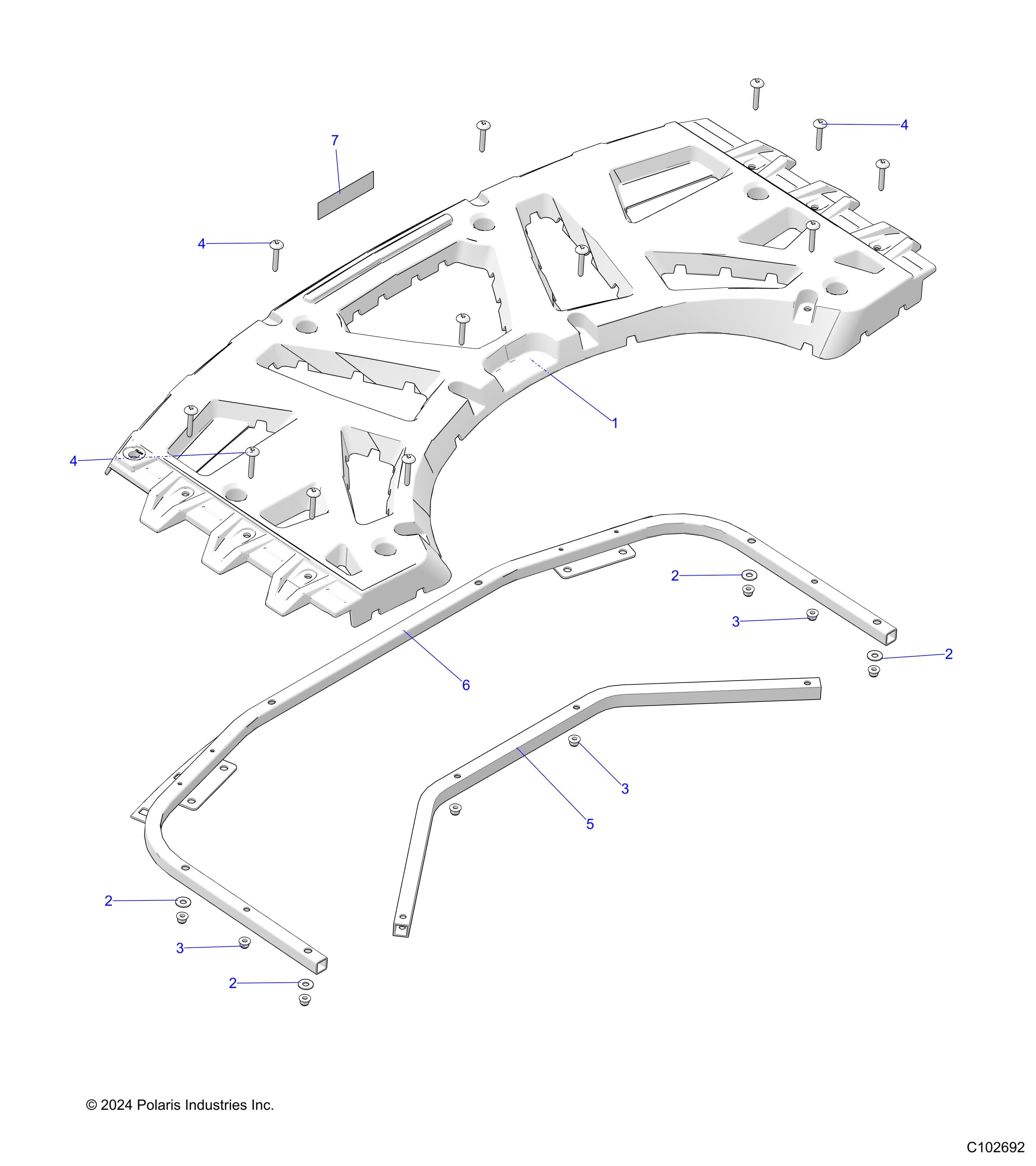 2026 SPORTSMAN XP 1000 MUD R01 - A26SXM95AR — BODY, REAR RACK - A26SXM95AR (C102692) diagram