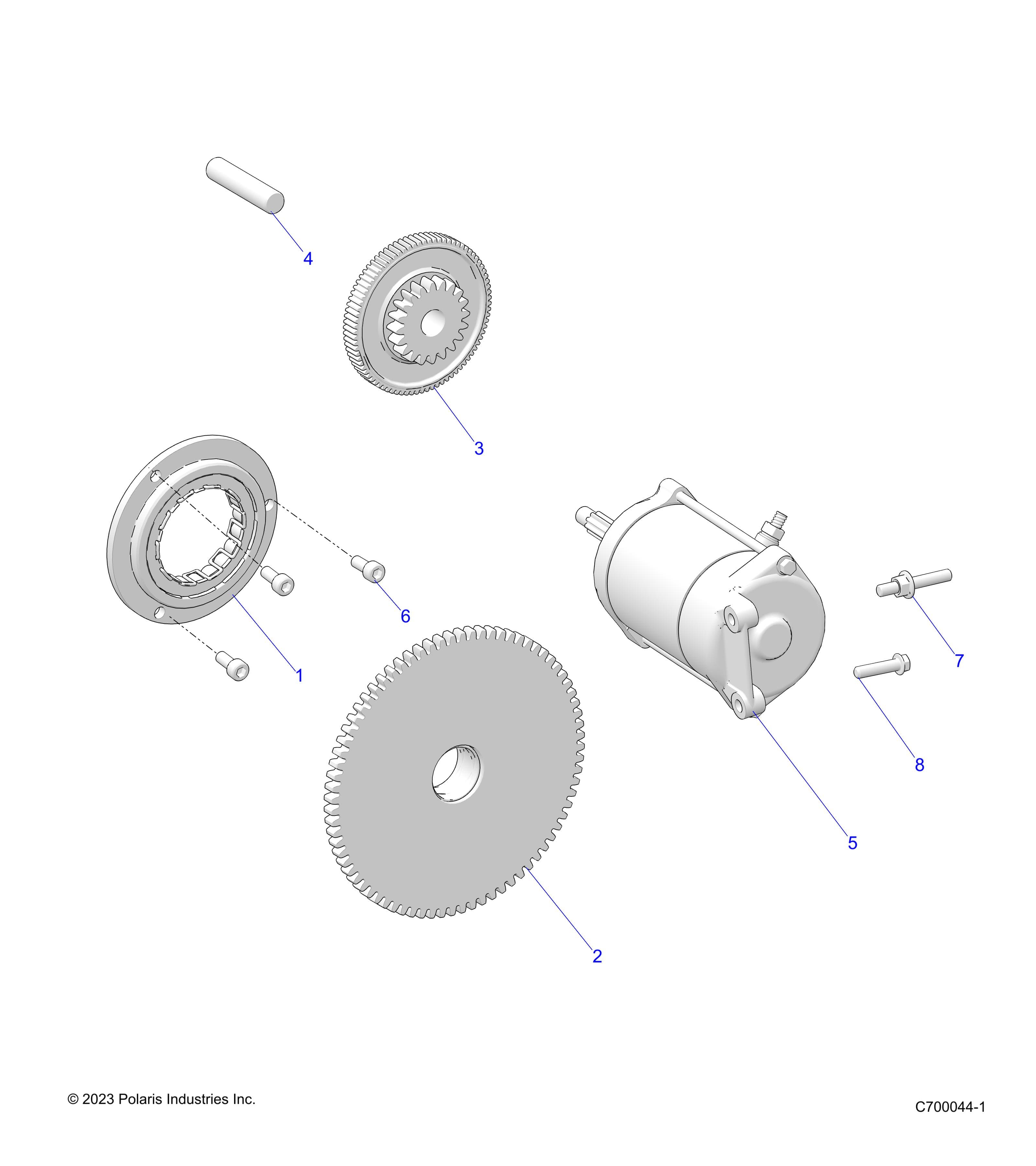 2026 RANGER 1000 XP CREW NORTHSTAR TEXAS EDITION — ENGINE, STARTER - R26RST99AL (C700044-1) diagram