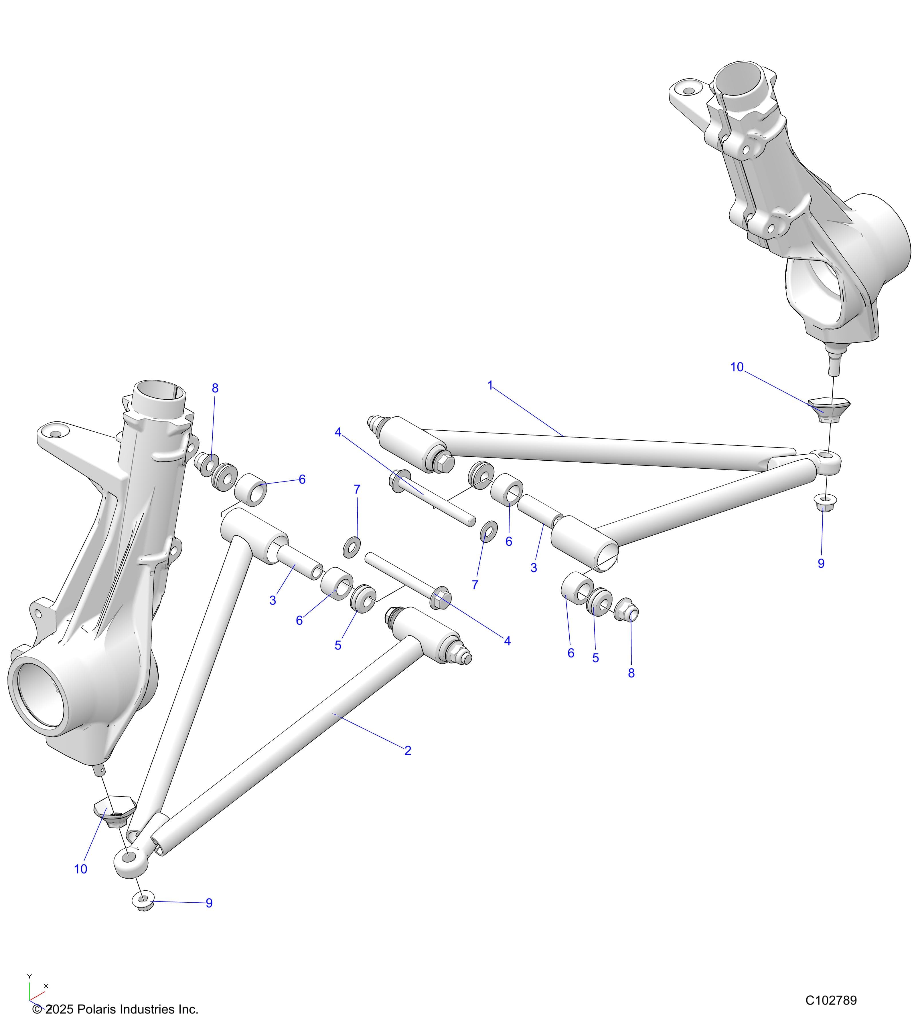 2026 SPORTSMAN 450 50S — SUSPENSION, A-ARM and STRUT MOUNTING - A26SEA50B1/B4 (C102789) diagram