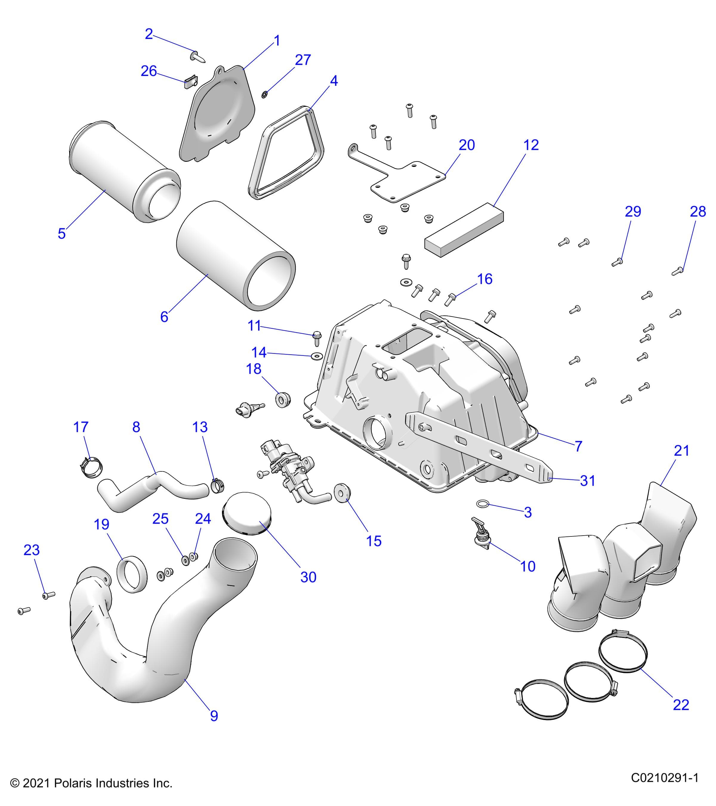 2026 SPORTSMAN 850 MUD 49S R01 - A26SXN85A7 — ENGINE, AIR INTAKE - A26SXN85A7 (C0210291-1) diagram