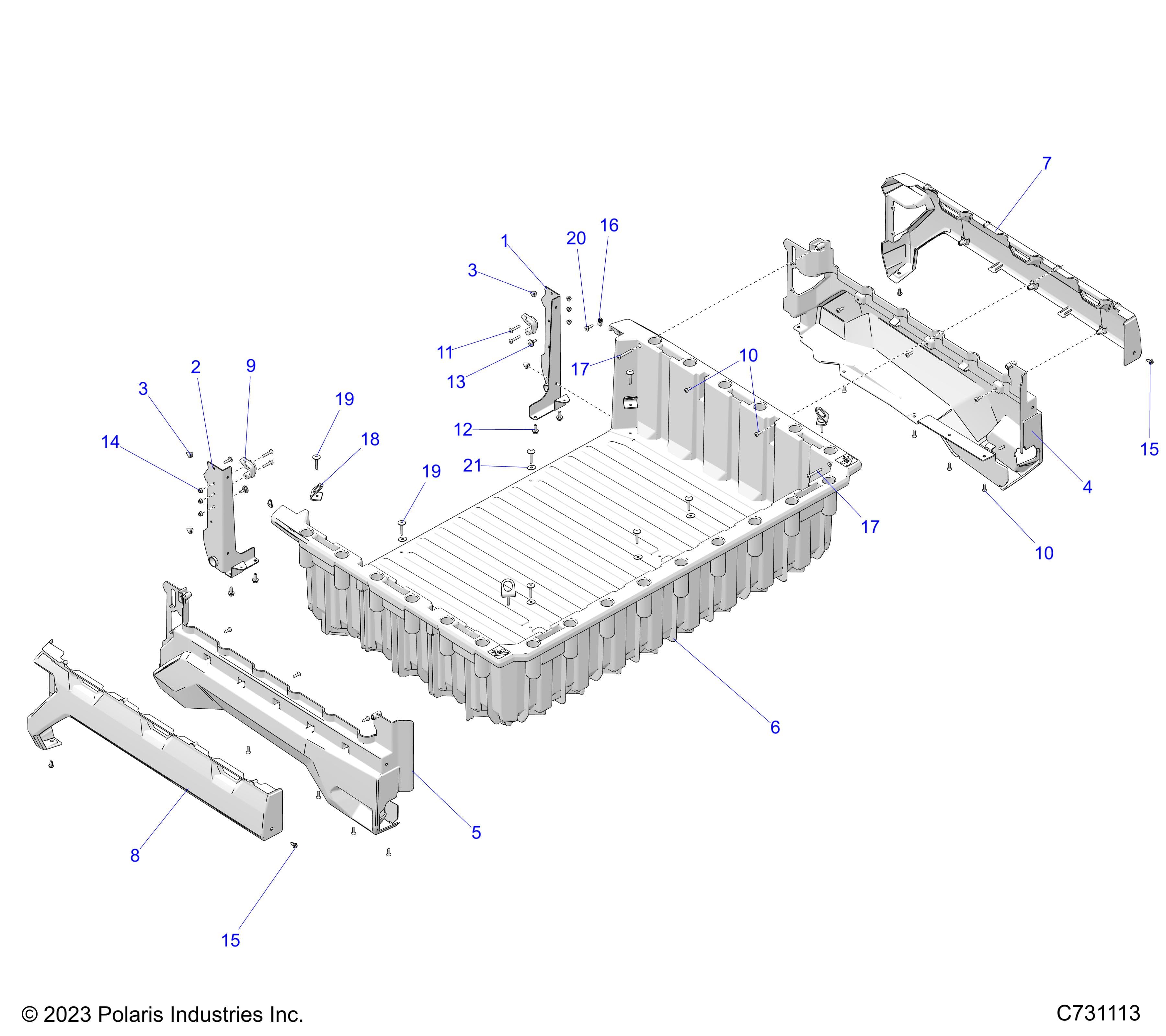 2026 RANGER 1000 XP CREW NORTHSTAR TEXAS EDITION — BODY, BOX - R26RST99AL (C731113) diagram