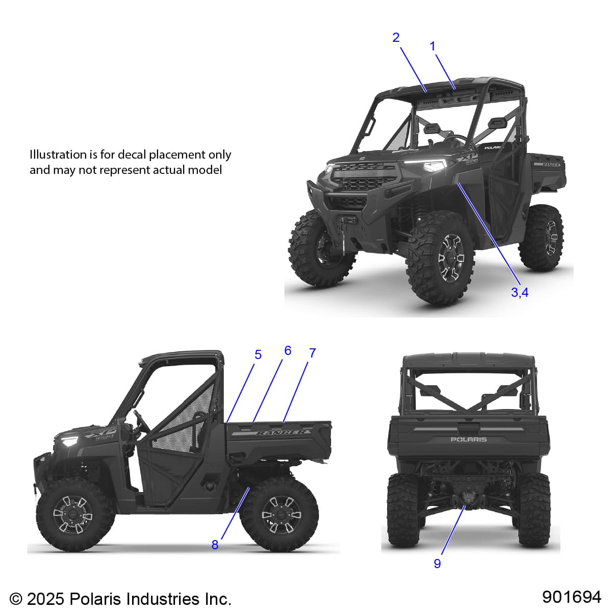 2026 RANGER 1000 XP PREMIUM — BODY, DECALS, GENERAL - R26RRE99A9/AF/AH/AB/AS/B9/BF/BH/BB/BS (901694) diagram