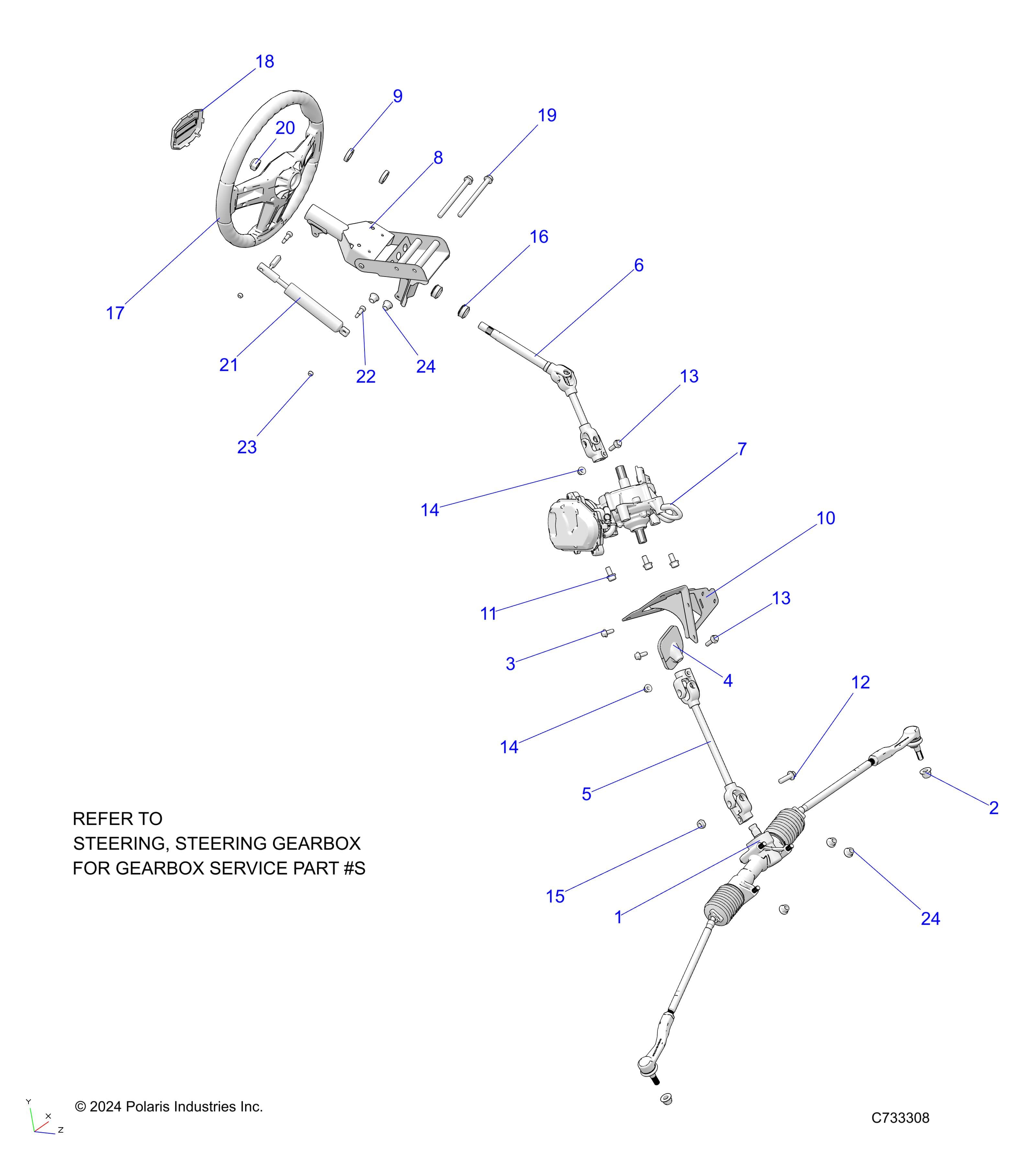 2026 RANGER 1000 CABBED — STEERING, ASSEMBLY diagram