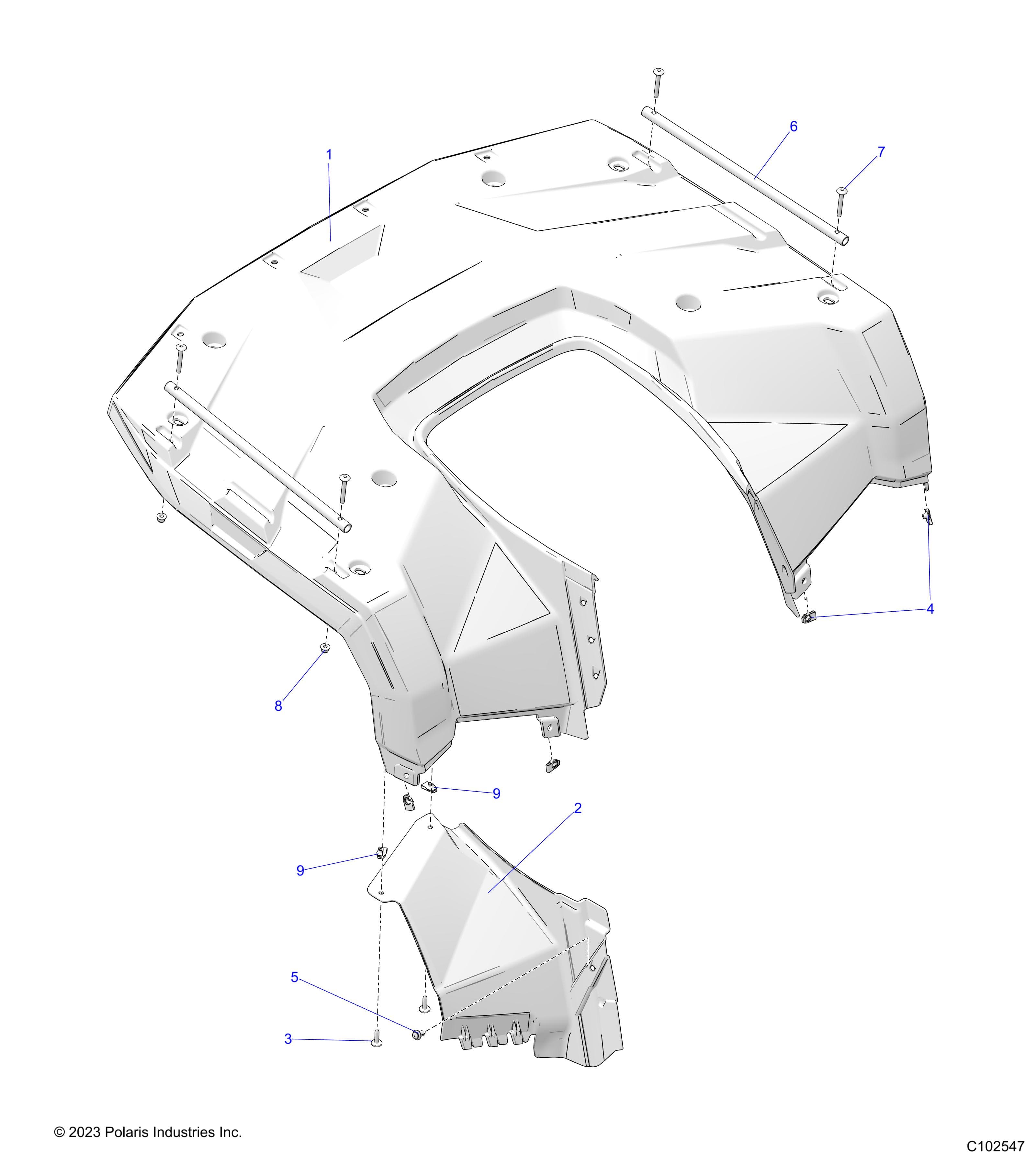 2026 SPORTSMAN 570 — BODY, REAR CAB - A26SEA57A1/A4/A6 (C102547) diagram