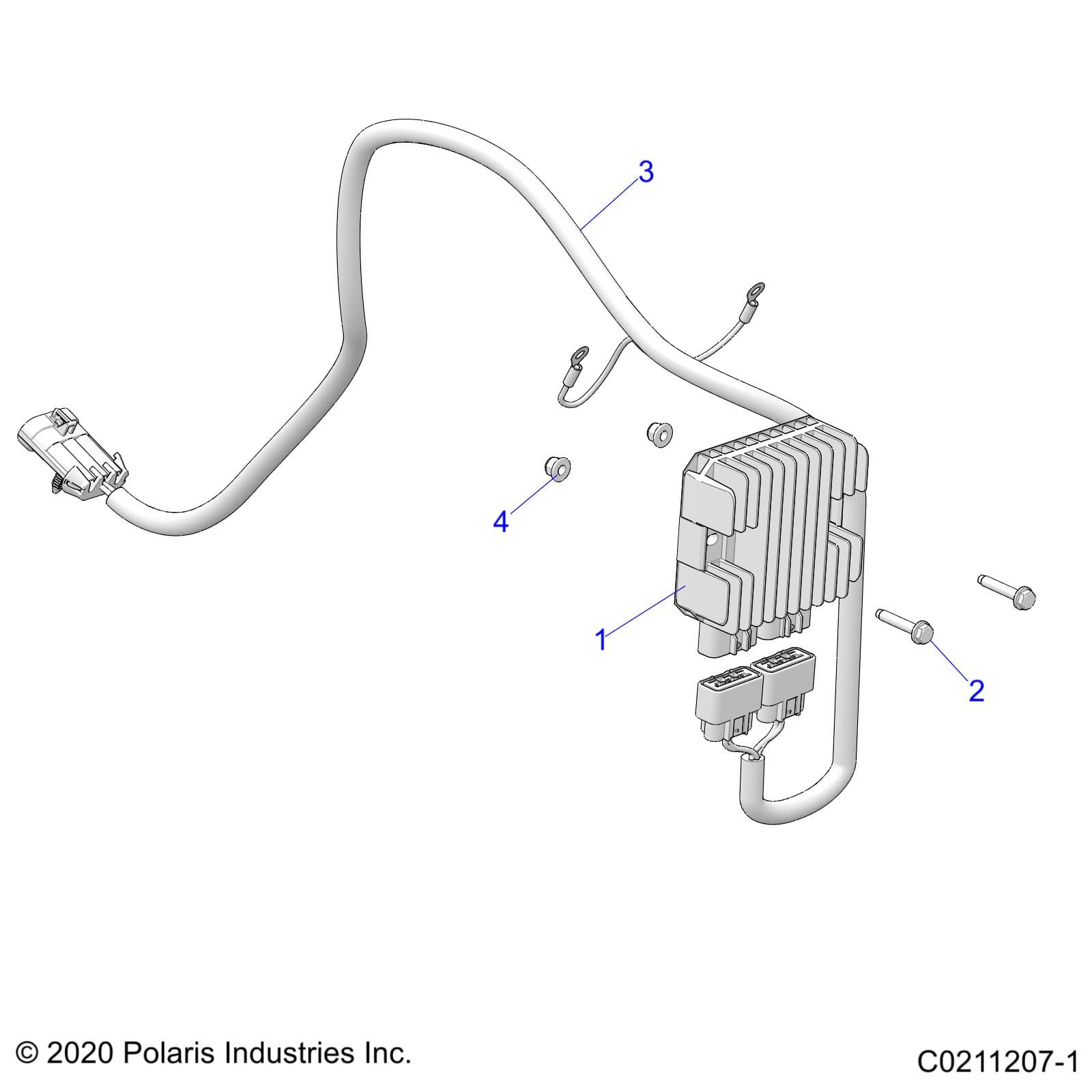 2026 SPORTSMAN TOURING XP 1000 R01 - A26SYY95AK — ELECTRICAL, VOLTAGE REGULATOR AND MOUNTING - A26SYY95AK (C0211207-1) diagram