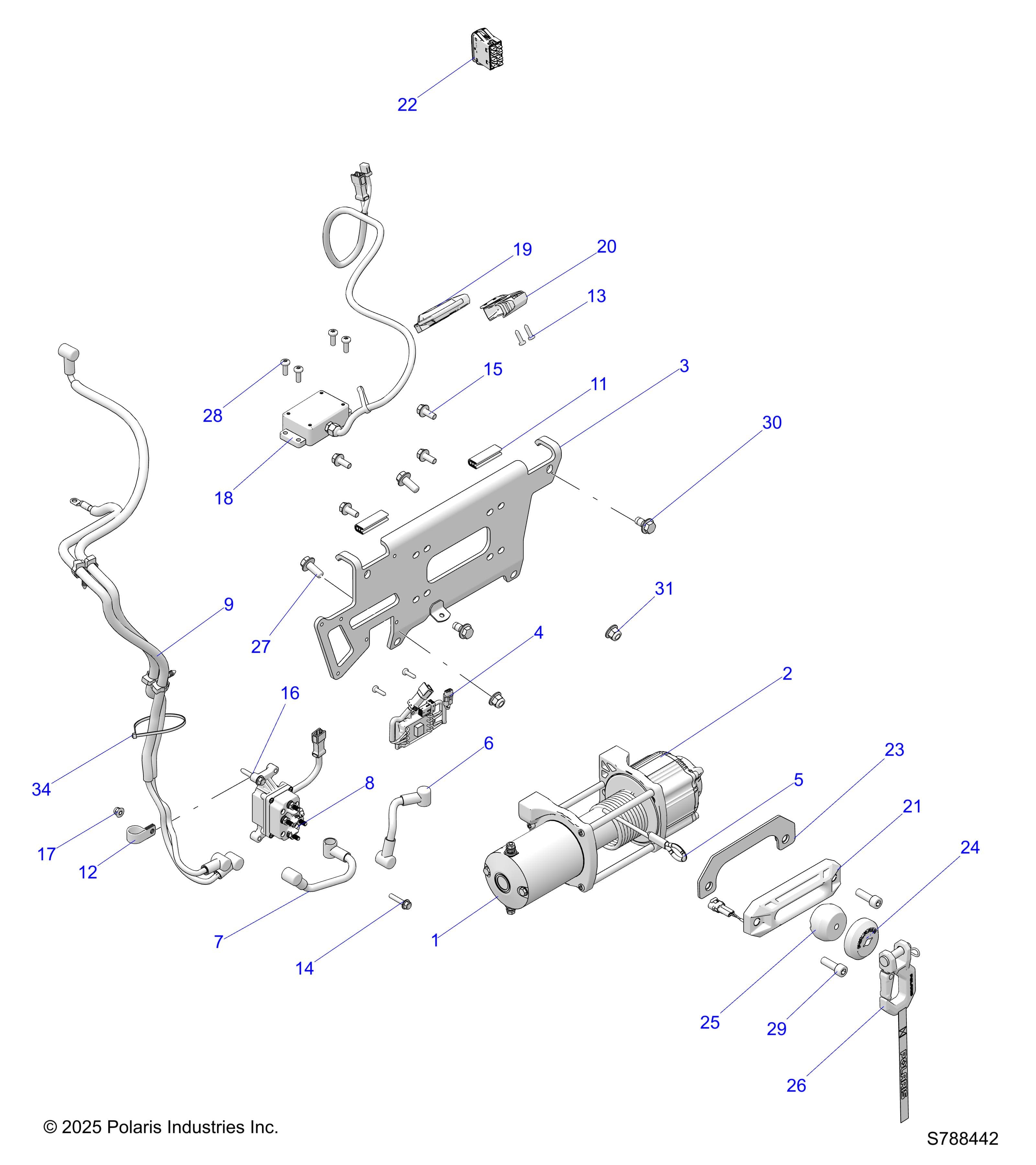 2026 RANGER 1000 XP CREW NSTR ULTIMATE TRAIL BOSS — BODY, WINCH diagram