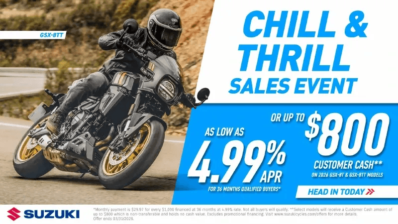 Chill & Thrill Sales Event - As Low As 4.99% APR For 36 Months Qualified Buyers* Or Up To $800 Customer Cash**