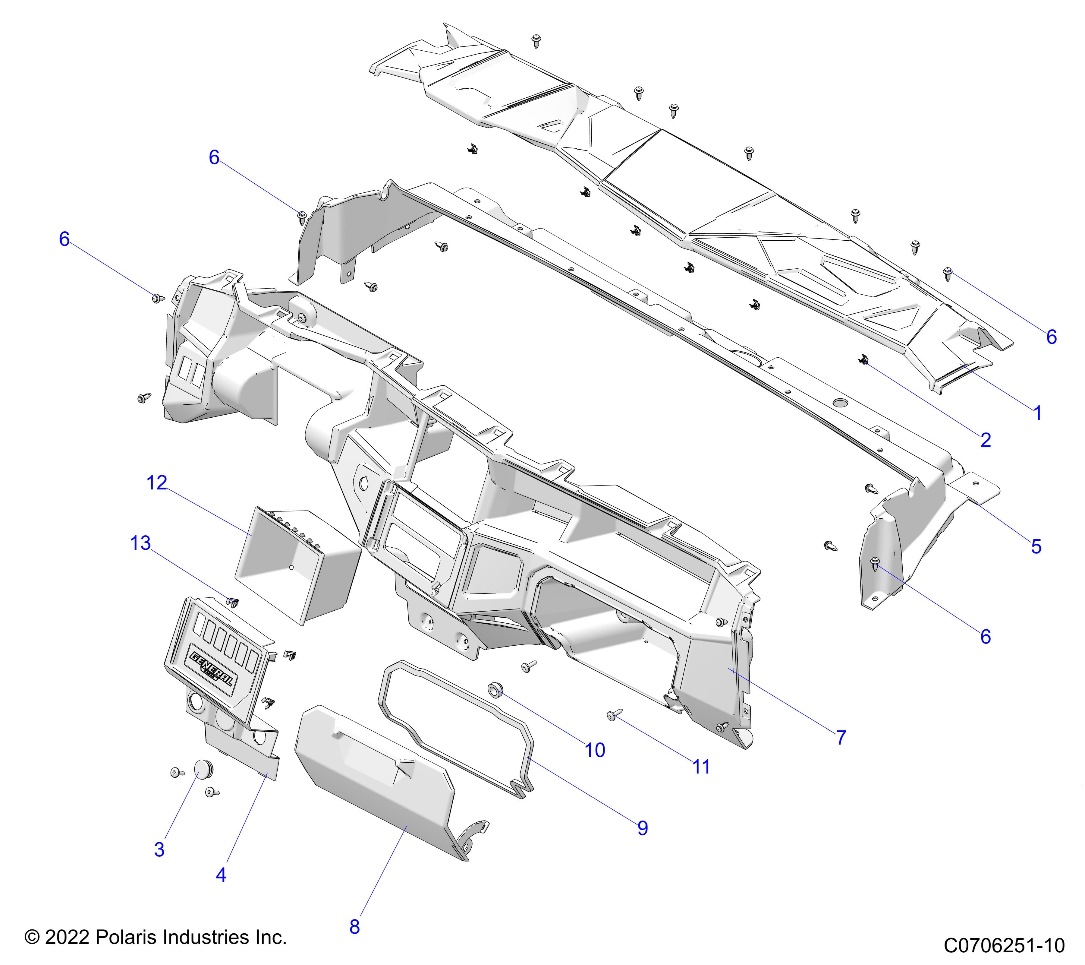 2026 GENERAL XP 1000 SPORT β BODY, DASH diagram