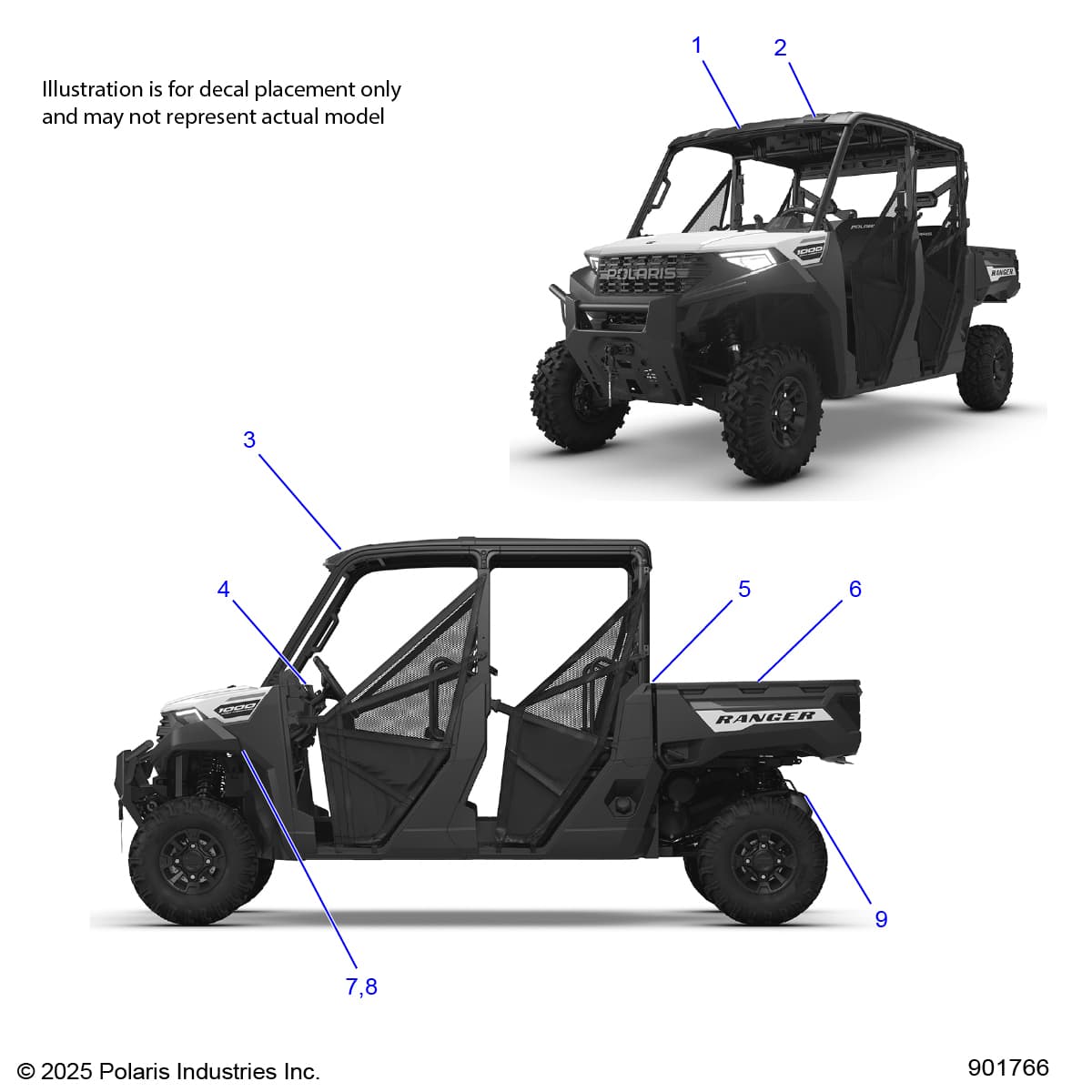 2026 RANGER 1000 CREW EPS β BODY, DECALS, GENERAL - R26T6E99A9/AF/AJ/AK/B9/BF/BJ/BK (901766-01) diagram