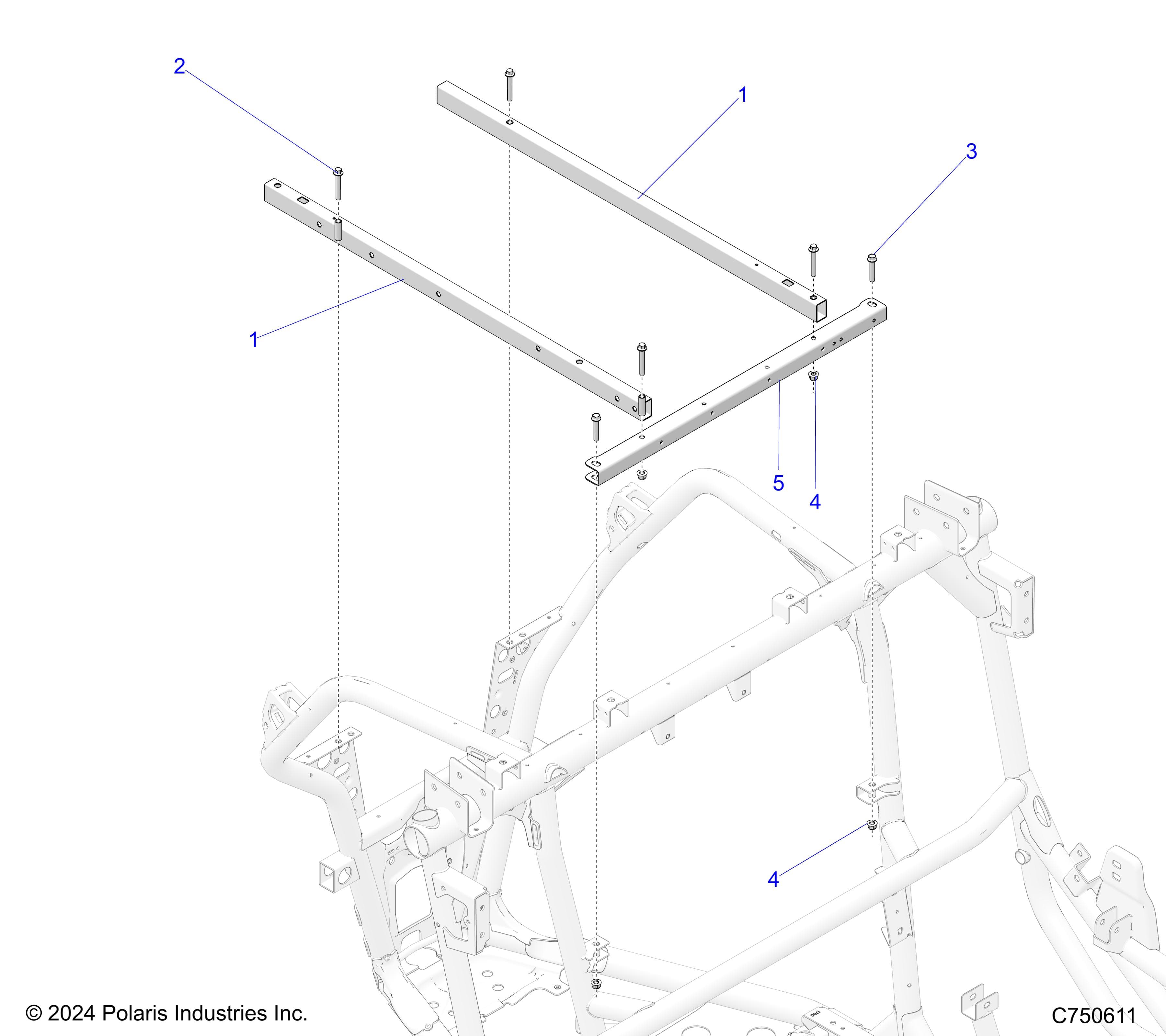 2026 RZR PRO S4 SPORT β CHASSIS, BOX MOUNTING - Z26S4E92A4/B4/A6/B6 (C750611) diagram