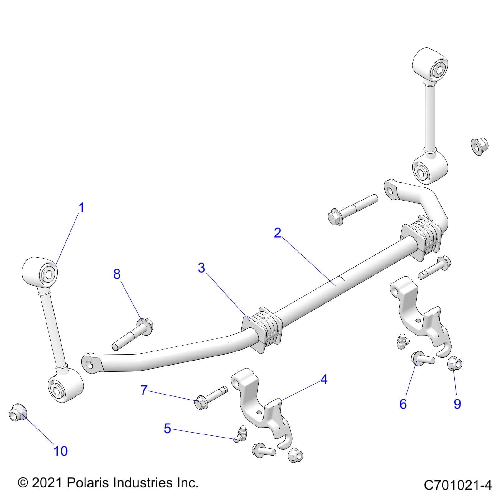2026 RZR 900 TRAIL S SPORT β SUSPENSION, FRONT STABILIZER BAR - Z26ASE87A5 (C701021-2) diagram