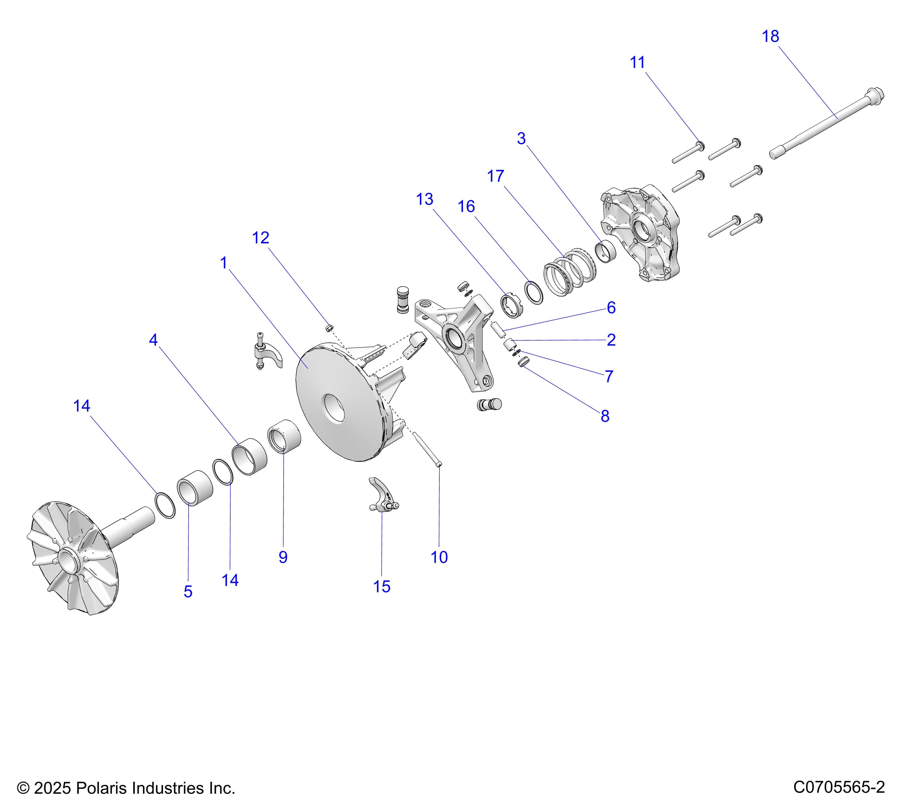 2026 GENERAL 1000 PREMIUM β DRIVE TRAIN, PRIMARY CLUTCH diagram