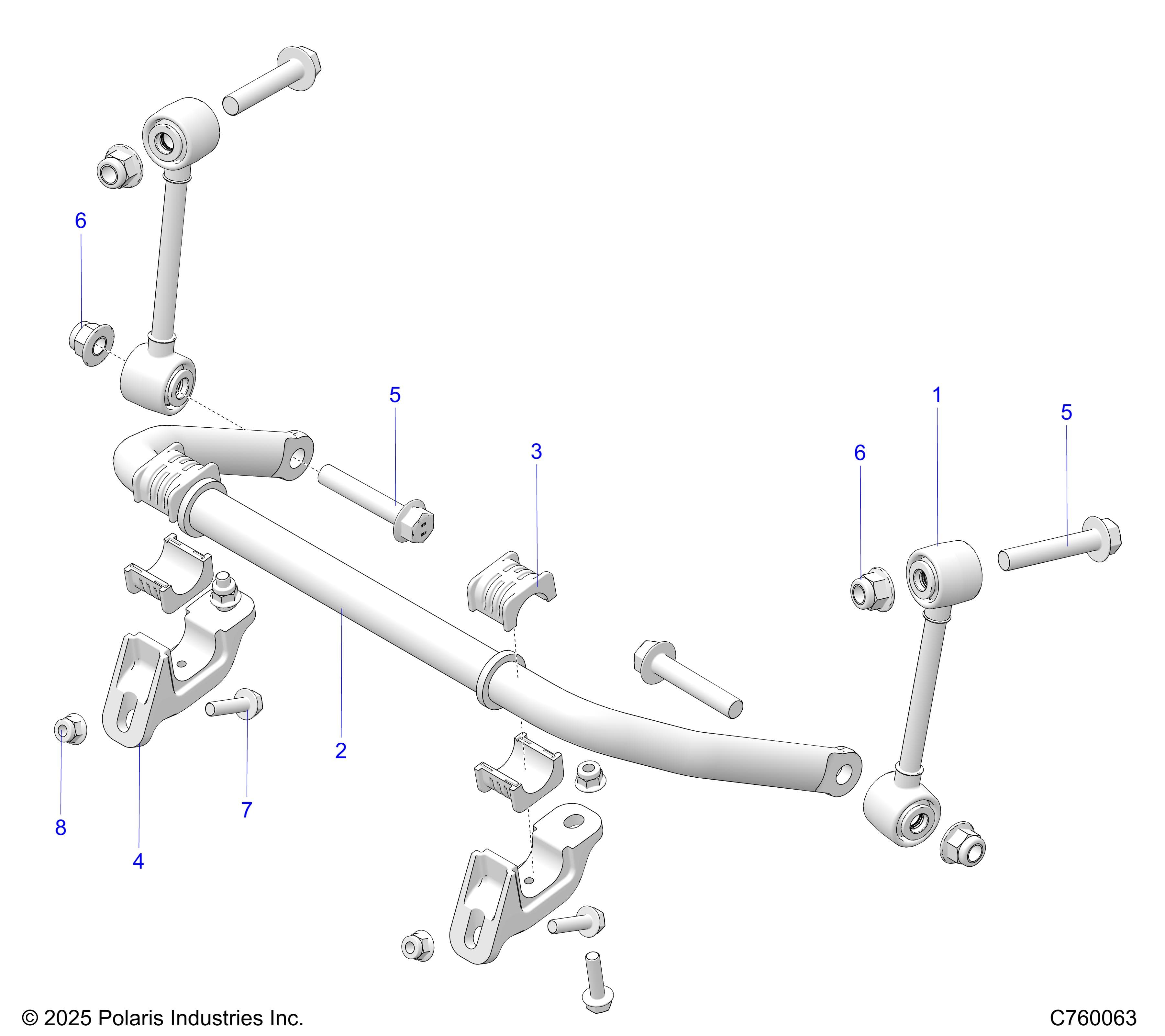 2026 RZR XP S 1000 ULTIMATE β SUSPENSION, FRONT, STABILIZER BAR - Z26NEY99A4/B4/A6/B6 (C760063) diagram