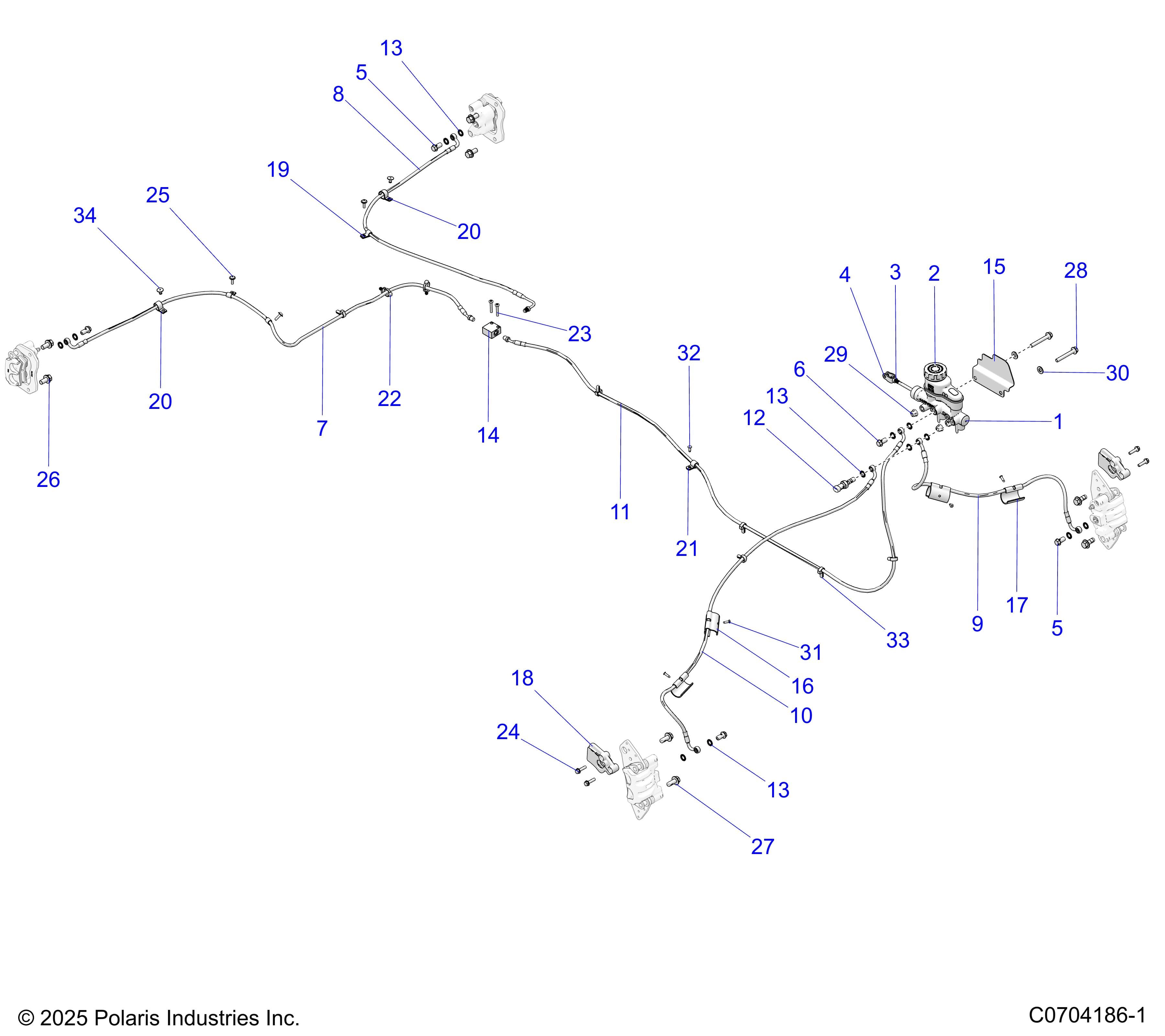 2026 GENERAL 1000 PREMIUM — BRAKES, BRAKE LINES AND MASTER CYLINDER diagram