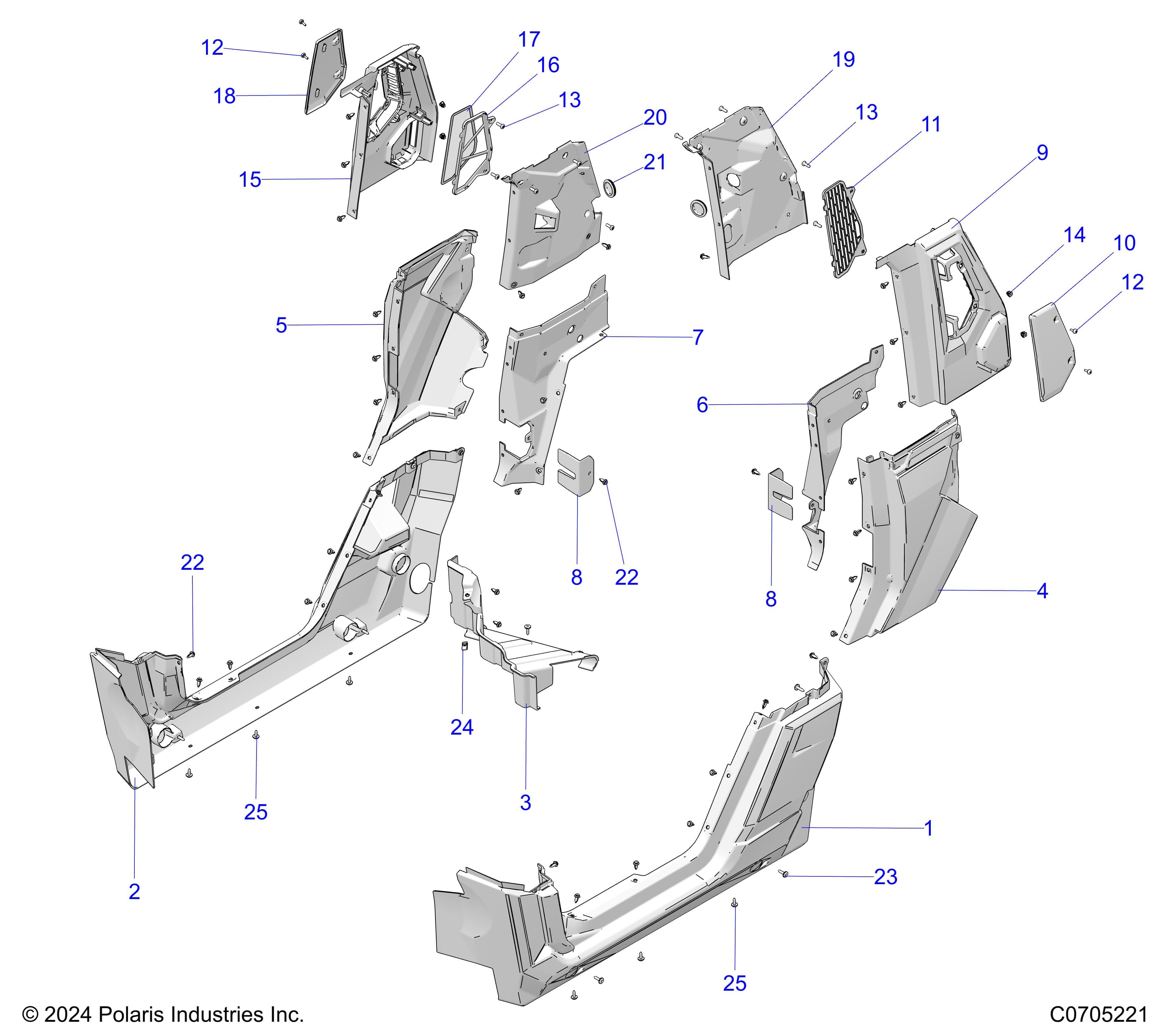 2026 POLARIS XPEDITION XP NORTHSTAR β BODY, LOWER ROCKERS, REAR FENDERS, PILLARS diagram