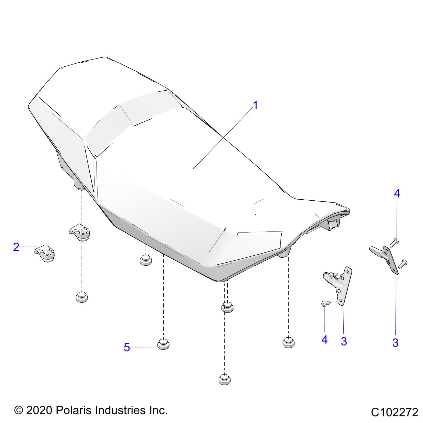 2026 SCRAMBLER XP 1000 S 49S R01 - A26SGE95AB β BODY, SEAT - A26SGE95AB (C102272) diagram