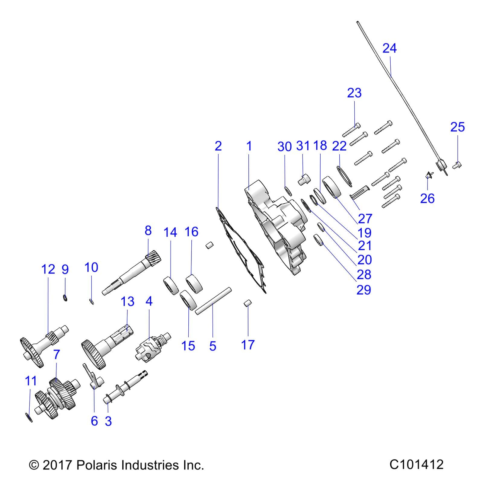 2026 RANGER 150 EFI β DRIVE TRAIN, MAIN GEARCASE - R26HZA15A5/B5 (C101412) diagram
