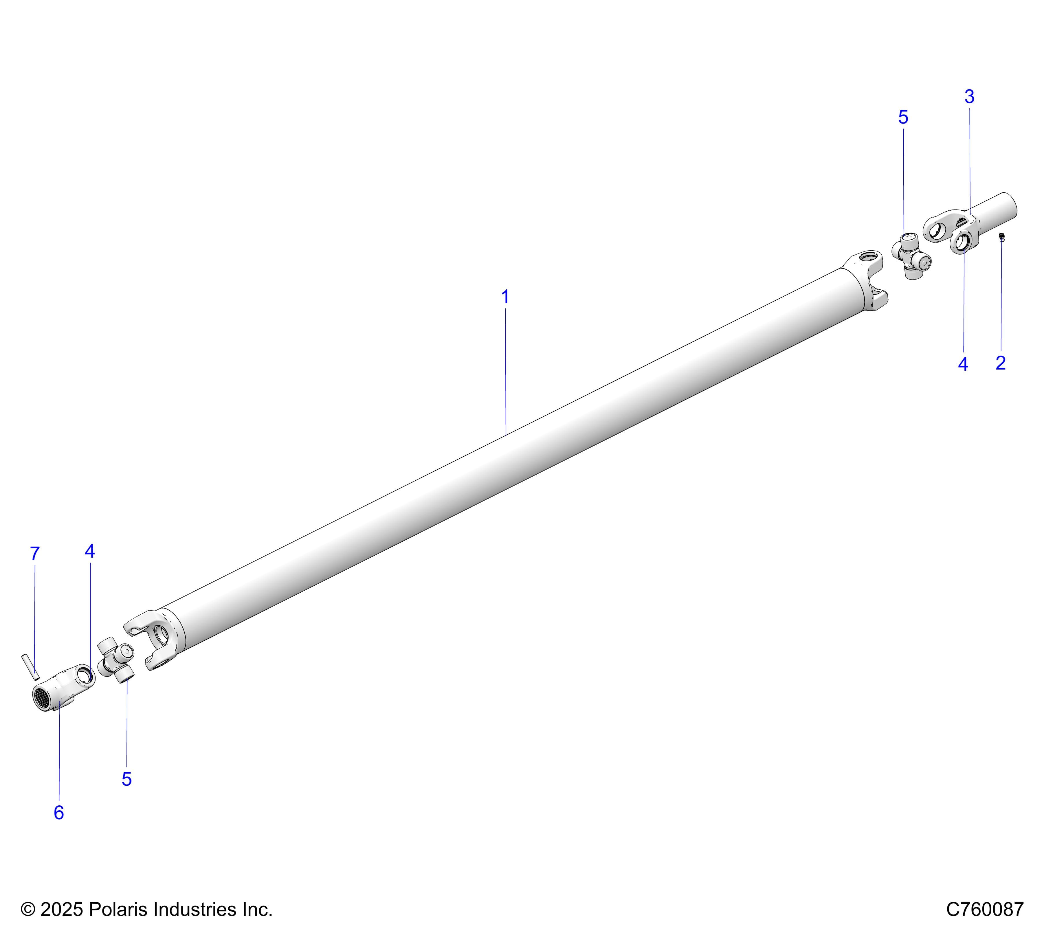 2026 RZR PRO R RACE H.O. β DRIVE TRAIN, PROP SHAFT, FRONT - Z26RRL2KAL (C760087) diagram
