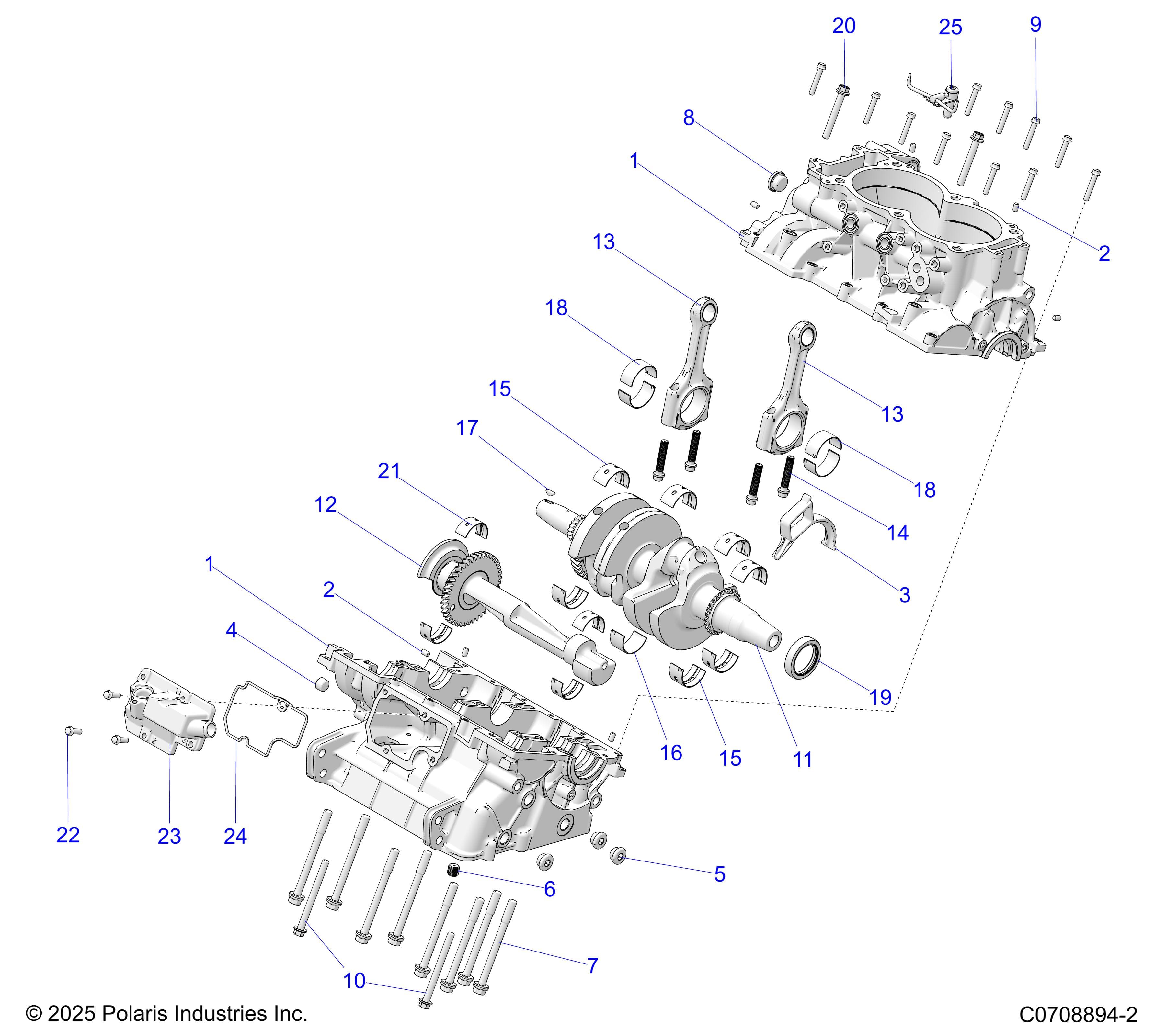 2026 POLARIS XPEDITION ADV 5 NORTHSTAR β ENGINE, CRANKCASE AND CRANKSHAFT diagram