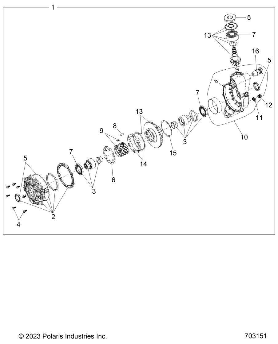 2026 RZR XP 4 1000 SPORT β DRIVE TRAIN, FRONT GEARCASE - Z26NMS99A4/B4/A6/B6 (703151) diagram