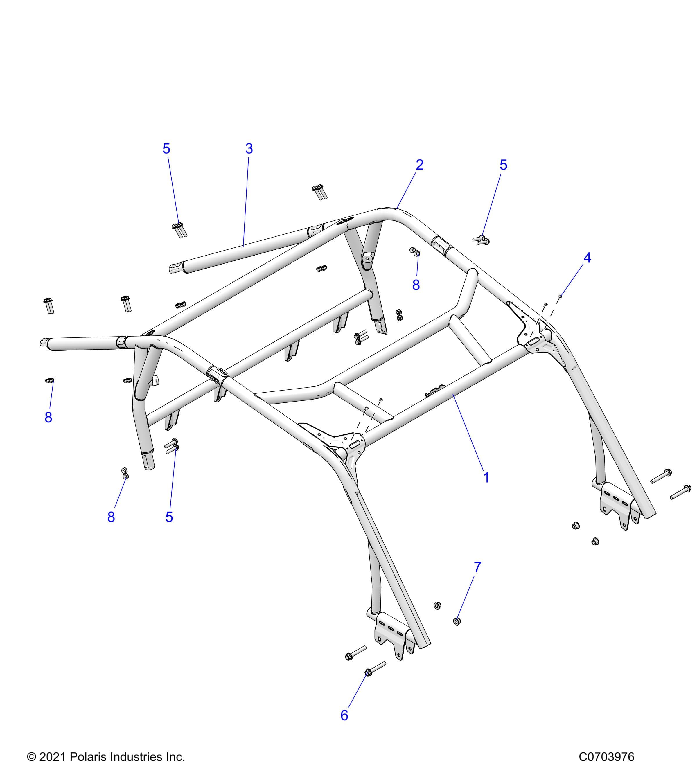 2026 RZR XP S 1000 ULTIMATE β CHASSIS, CAB FRAME - Z26NEY99A4/B4/A6/B6 (C0703976) diagram