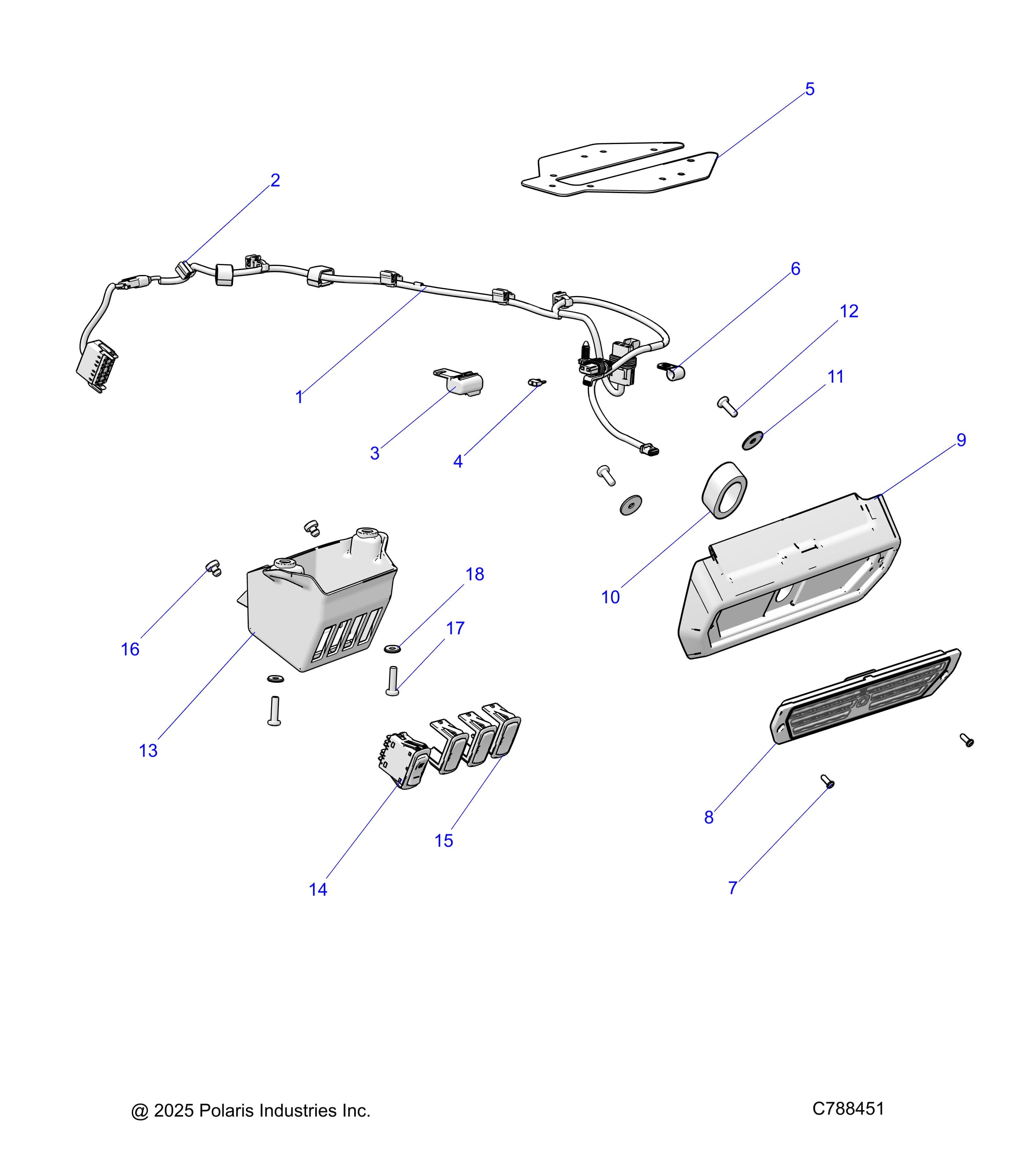 2026 RANGER 1000 XP NSTR ULTIMATE TRAIL BOSS β ELECTRICAL, WORK LIGHT - R26RRV99AK (C788451) diagram