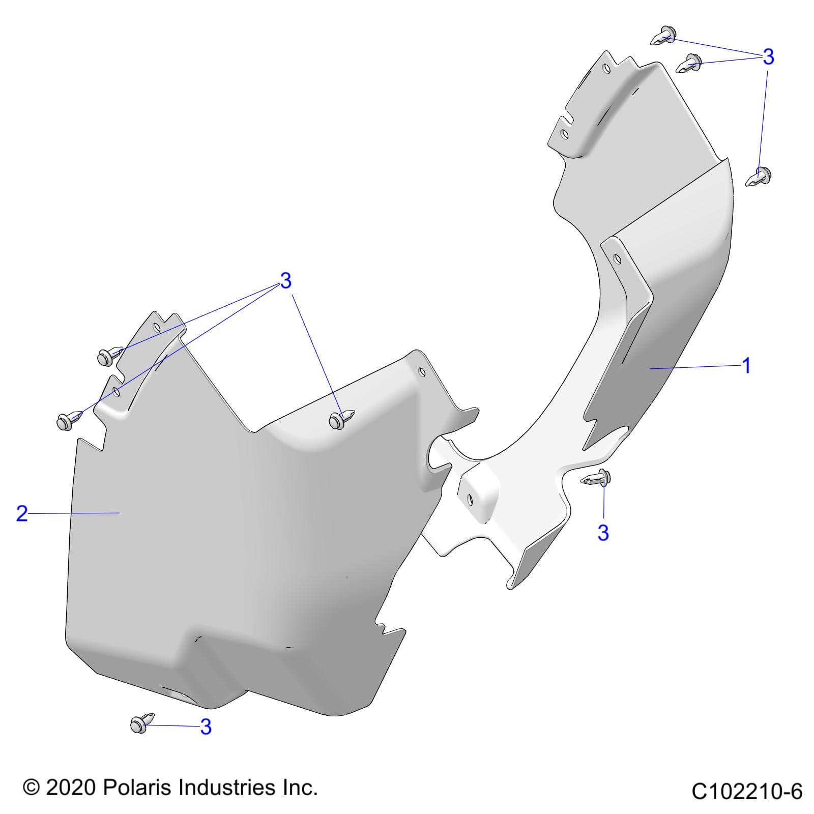 2026 SPORTSMAN XP 1000 MUD R01 - A26SXM95AR β BODY, MUD GUARDS - A26SXM95AR (C102210-6) diagram