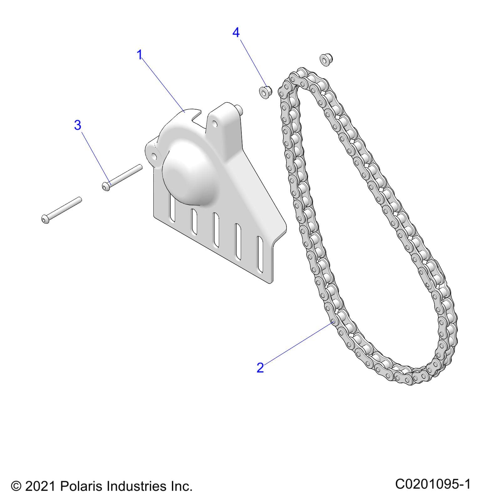 2026 RZR 200 EVAP β DRIVE TRAIN, CHAIN GUARD - Z26HCA18A4/A7/B4/B7 (C0201095-1) diagram