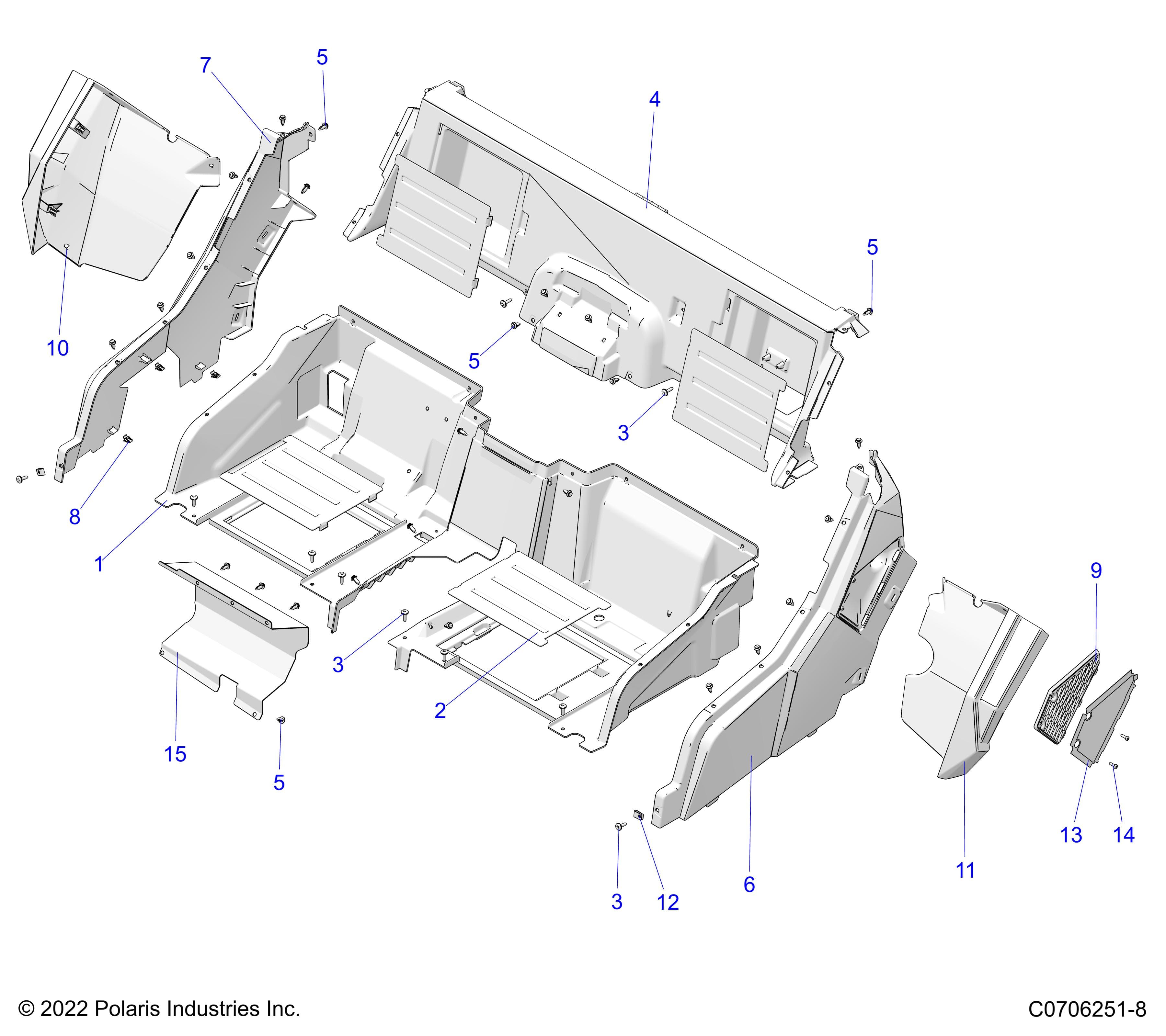 2026 GENERAL XP 1000 PREMIUM β BODY, REAR CLOSEOFF AND FENDERS diagram