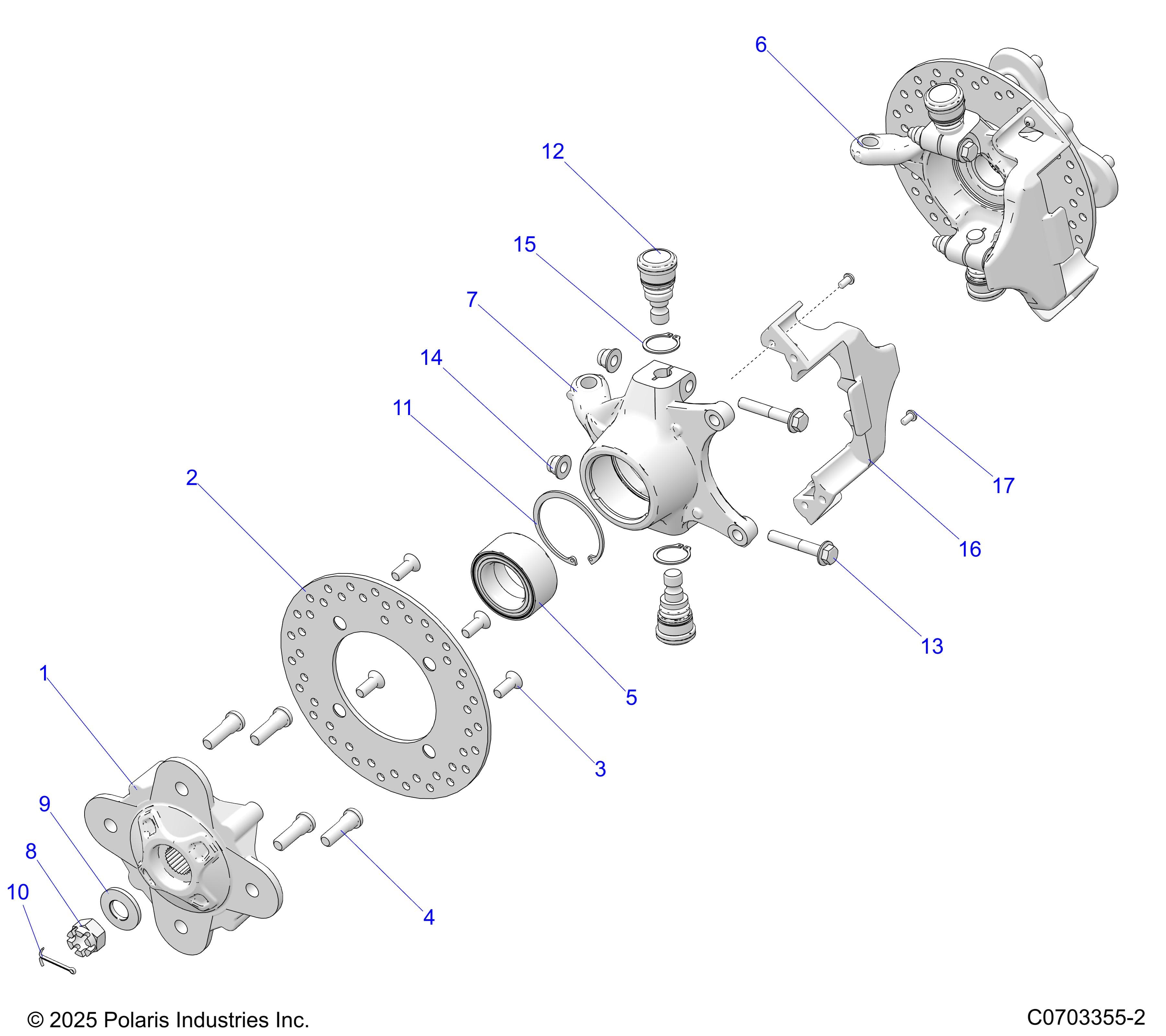 2026 GENERAL 1000 PREMIUM β SUSPENSION, FRONT HUB diagram