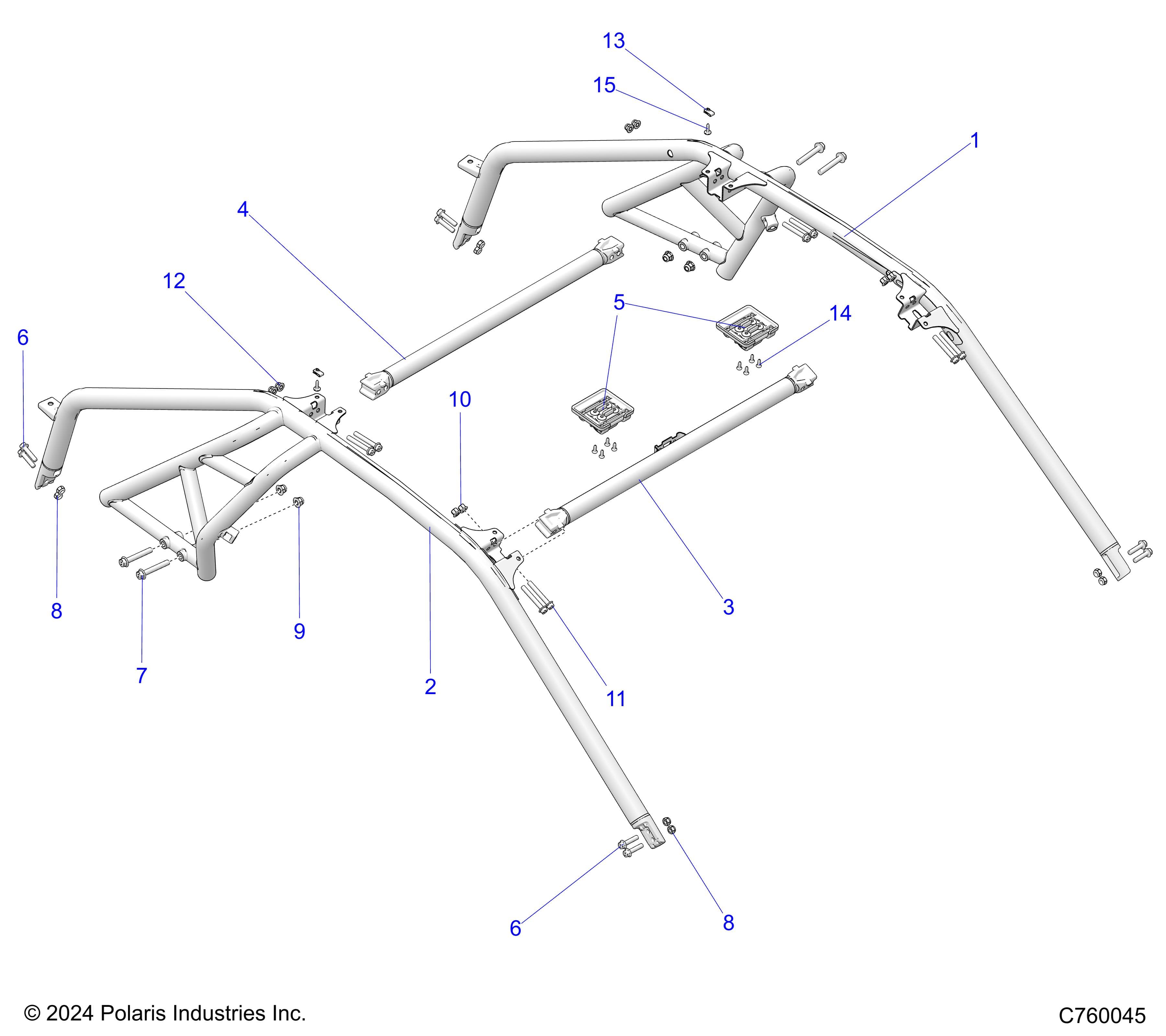 2026 RZR PRO XP ULTIMATE β CHASSIS, CAB FRAME - Z26XPD92AN/BN/AH/BH (C760045) diagram