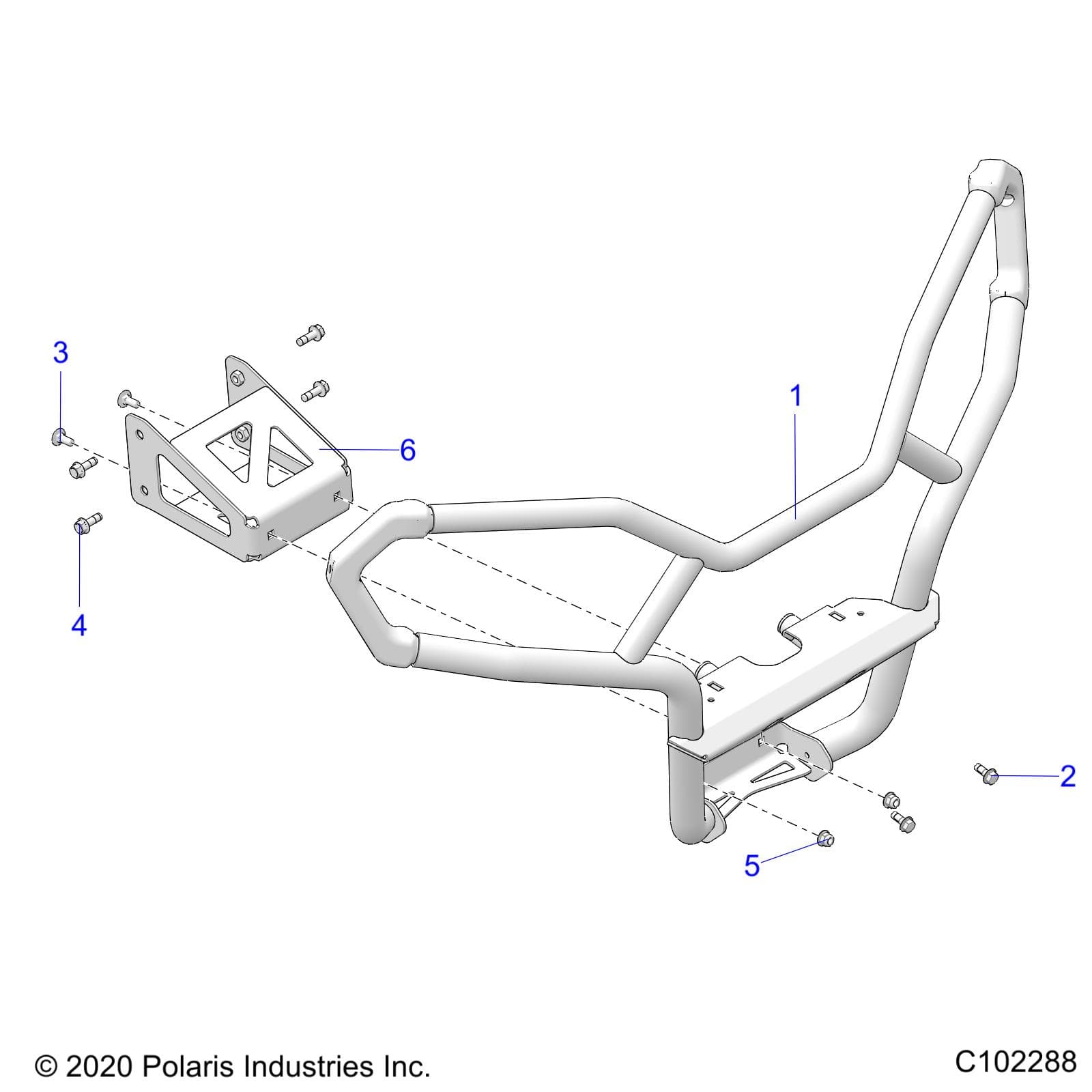 2026 SPORTSMAN 570 EPS PREM 40th β BODY, FRONT BUMPER - A26SEZ57AB/BB (C102288) diagram