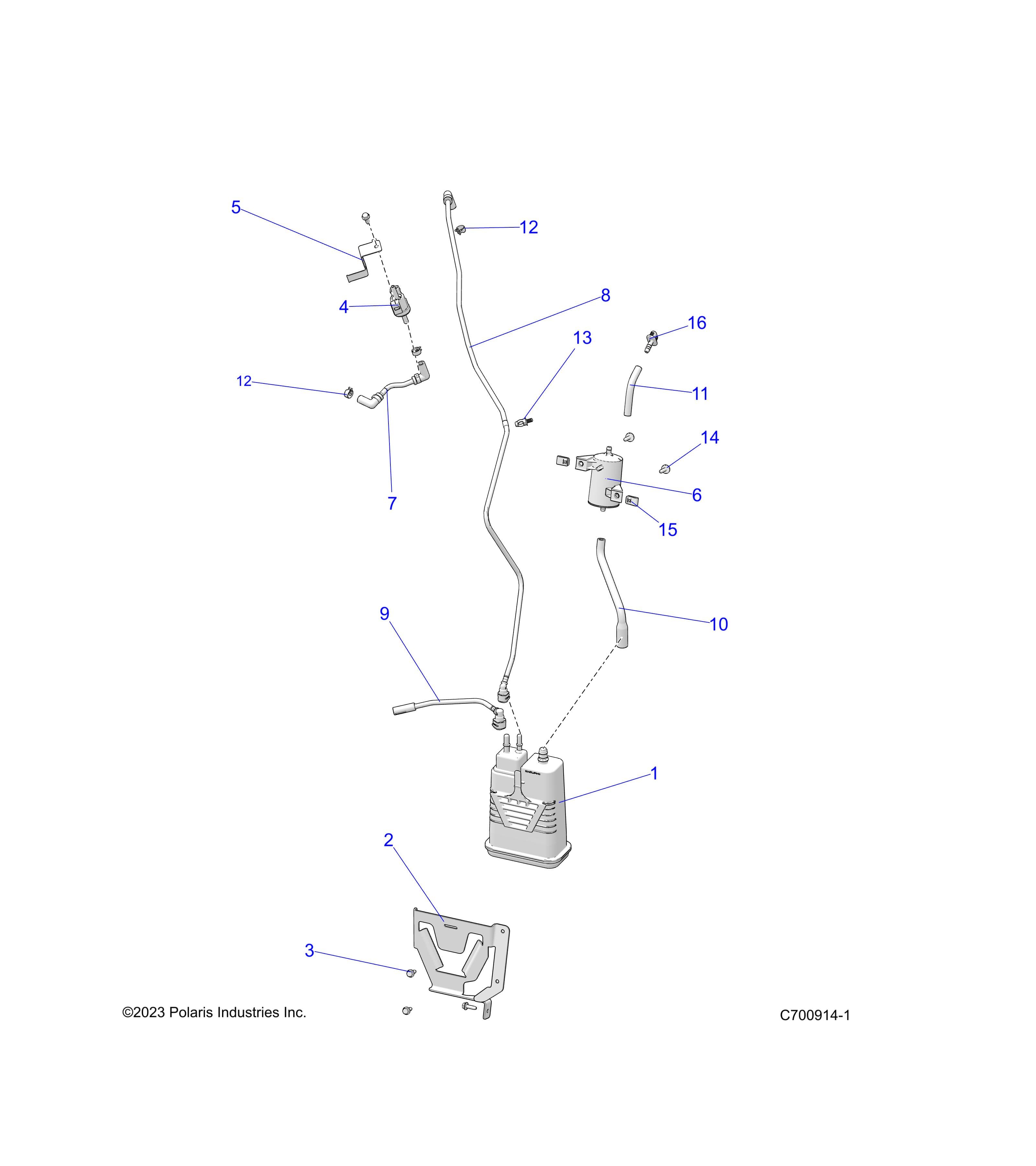 2026 RANGER 1000 XP CREW NSTR PREMIUM β FUEL SYSTEM, EVAP -R26RSU99B9/BF/BH/BS/BB (C700914-1) diagram