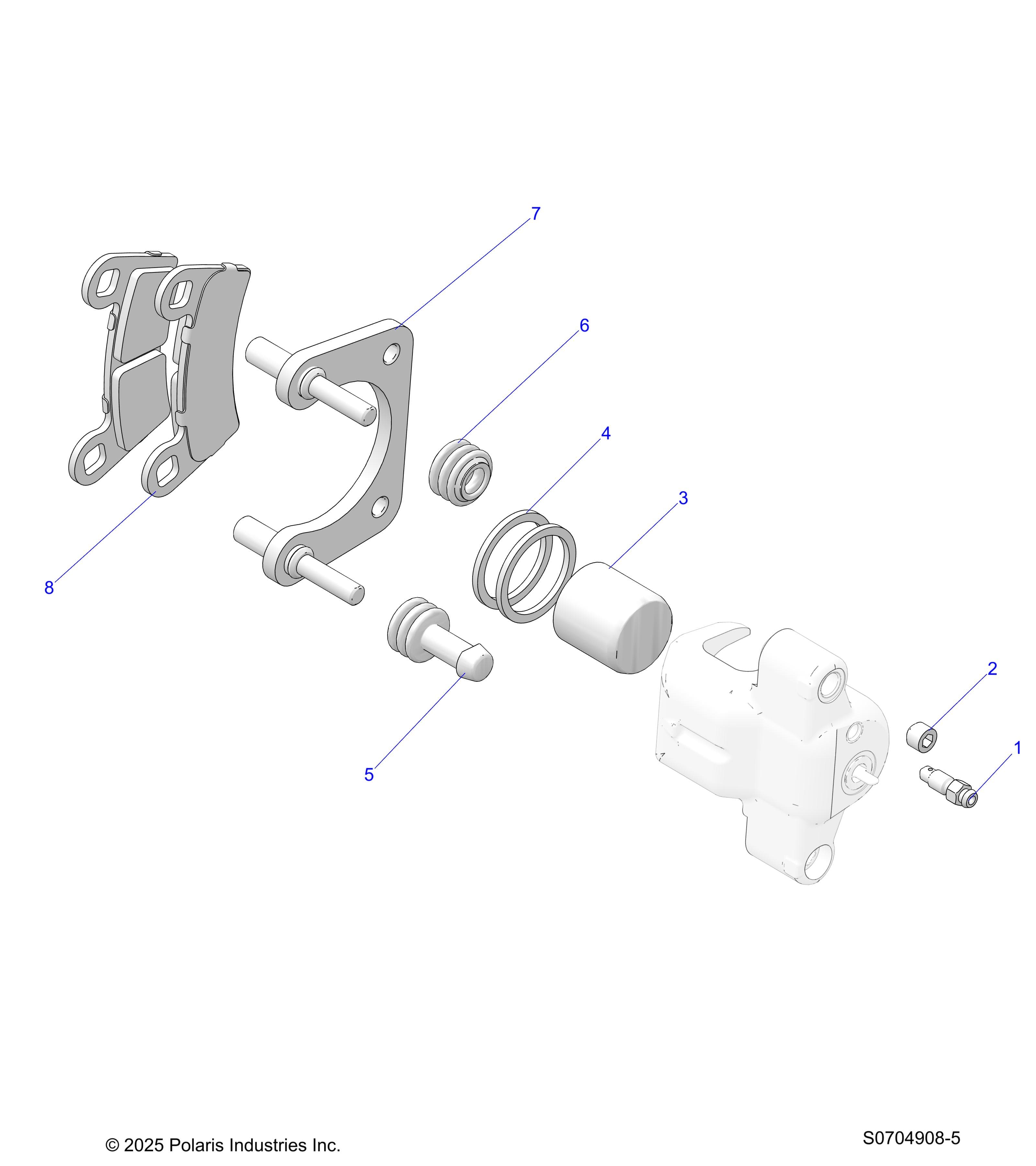 2026 RANGER 500 β BRAKES, REAR CALIPER diagram