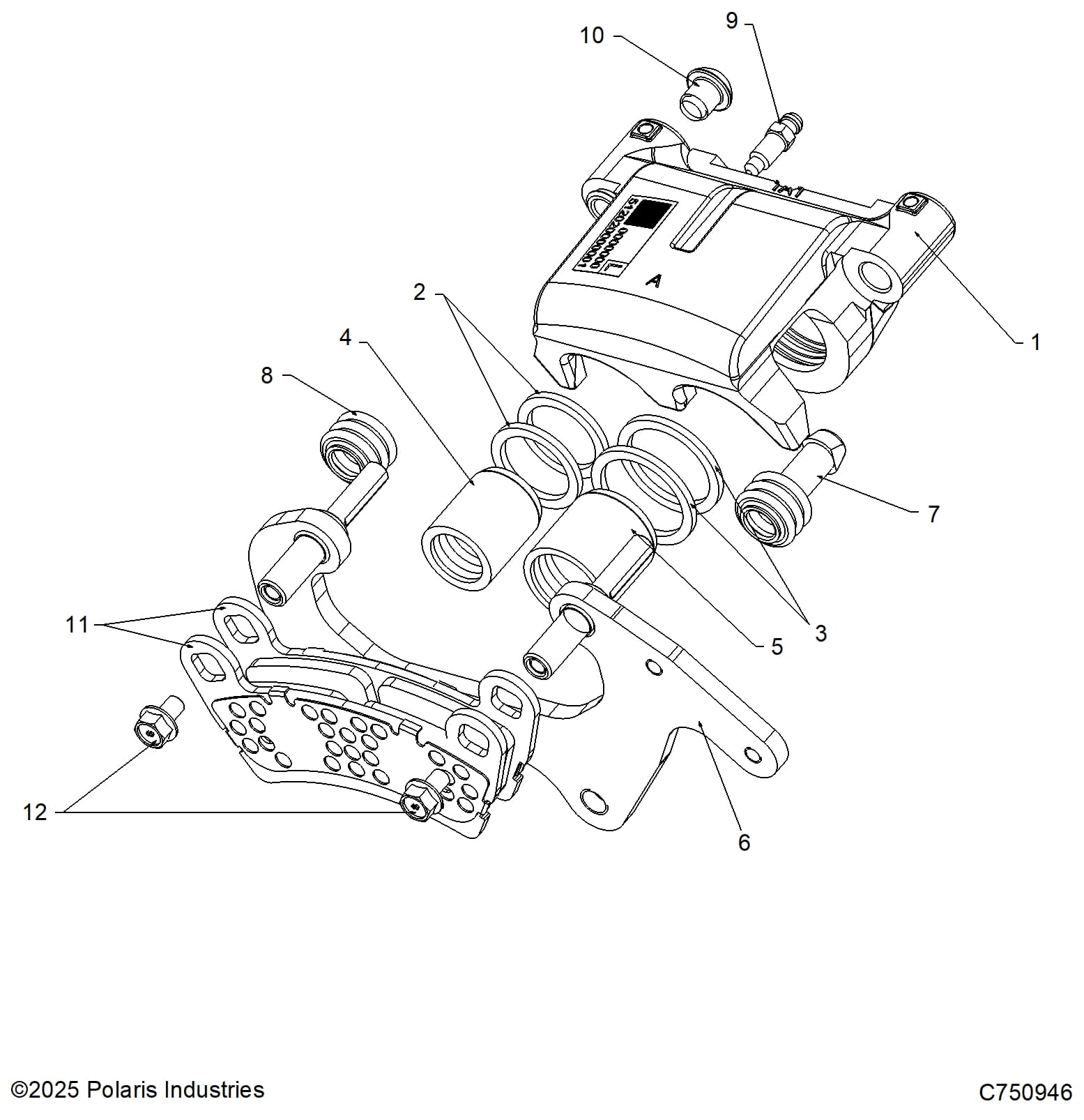 2026 RZR XP S 1000 ULTIMATE β BRAKES, REAR CALIPER - Z26NEY99A4/B4/A6/B6 (C750946) diagram
