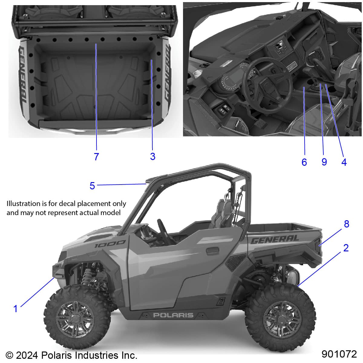 2026 GENERAL 1000 SPORT β BODY, DECALS, WARNING diagram