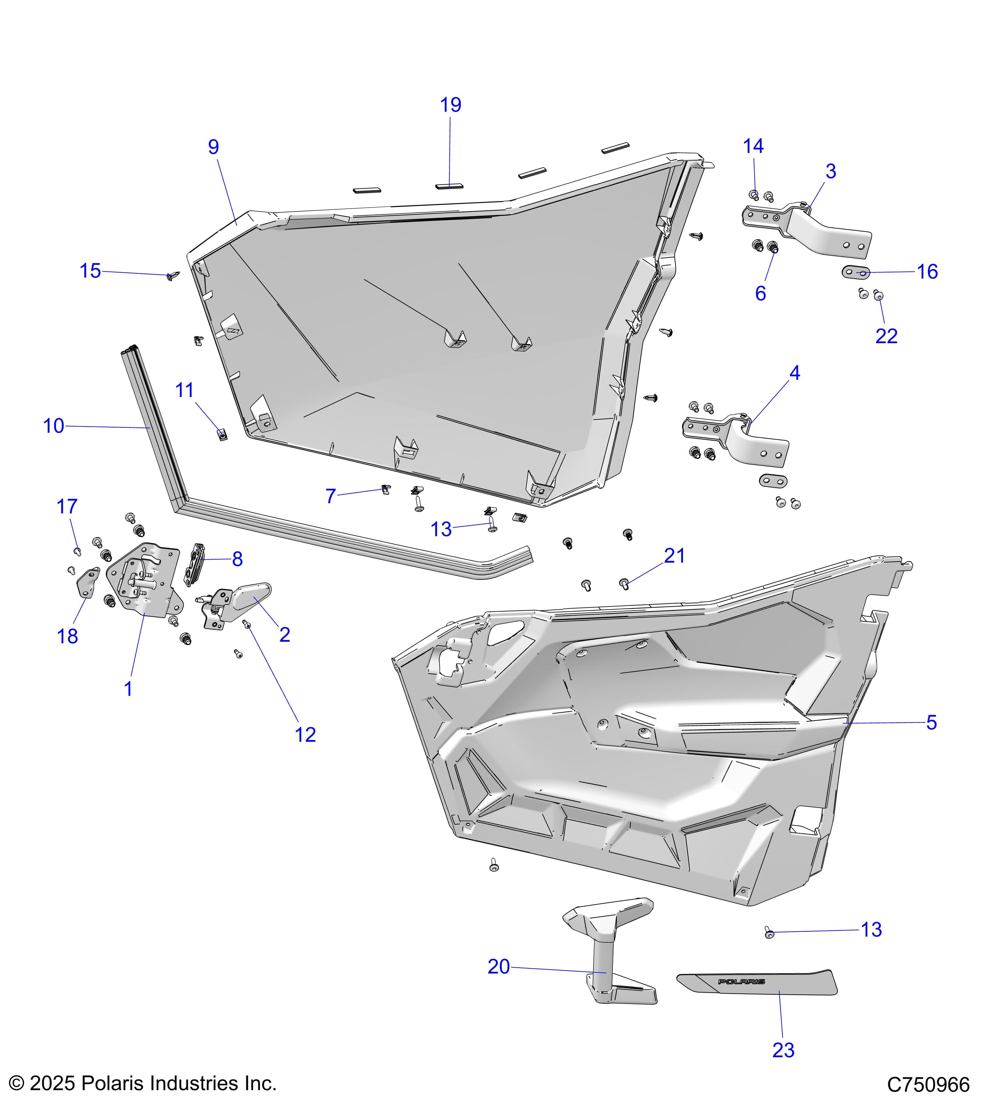 2026 RZR PRO R LE β BODY, DOORS - Z26RPP2KBL (C750966) diagram