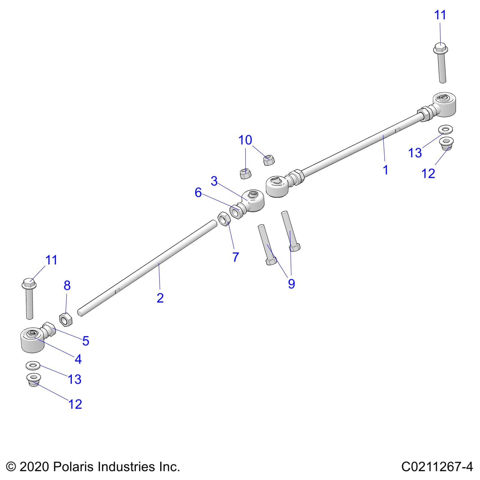 2026 SPORTSMAN 570 EPS PREM 40th β STEERING, TIE RODS - A26SEZ57AB/BB (C0211267-4) diagram