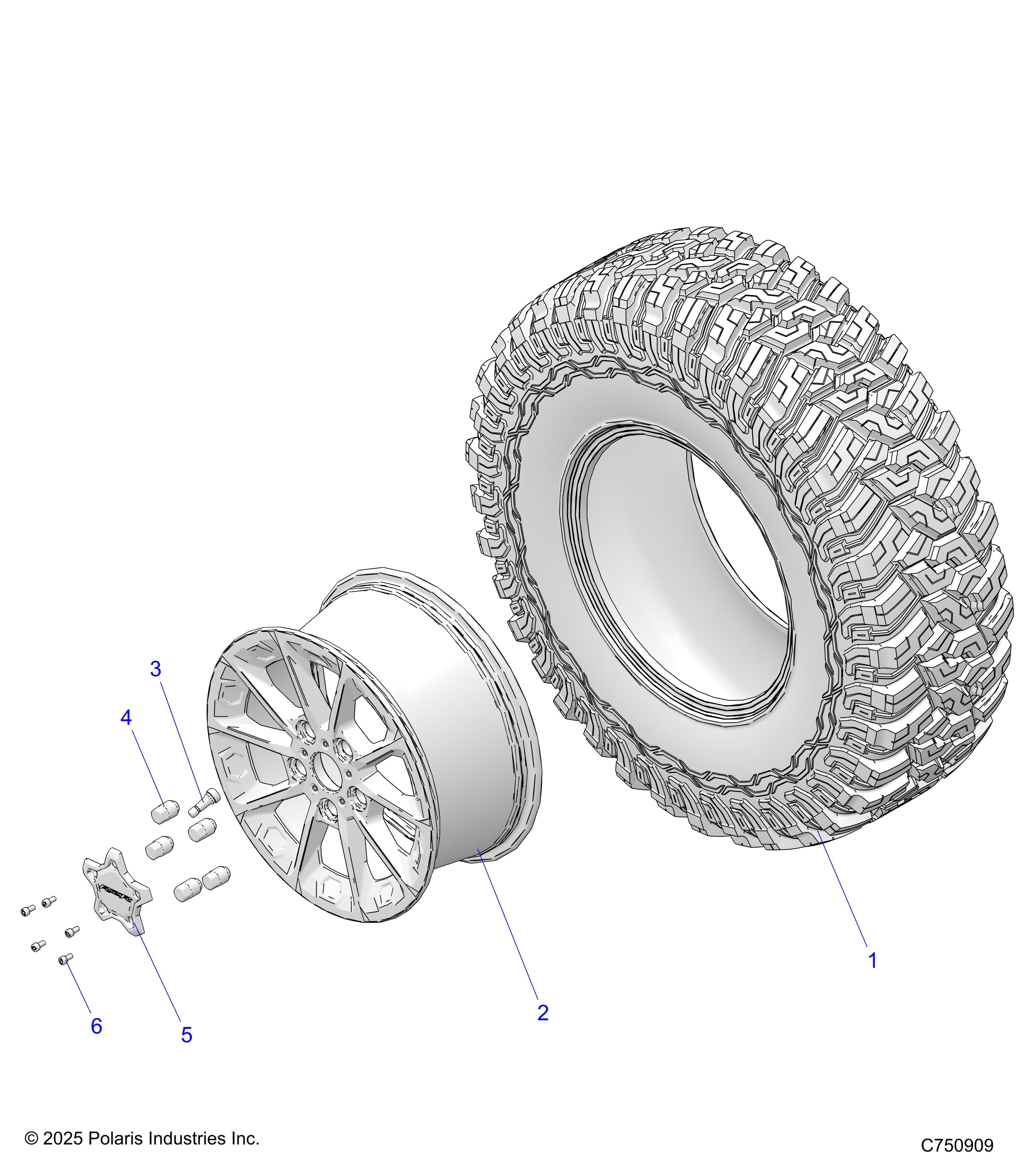 2026 RZR XP S 1000 SPORT β WHEELS, FRONT - Z26NEX99A4/B4/A6/B6 (C750909) diagram
