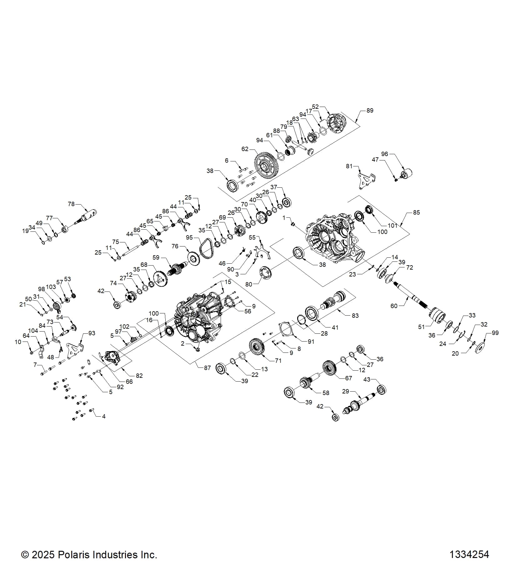 2026 GENERAL 1000 PREMIUM β DRIVE TRAIN, MAIN GEARCASE INTERNALS diagram