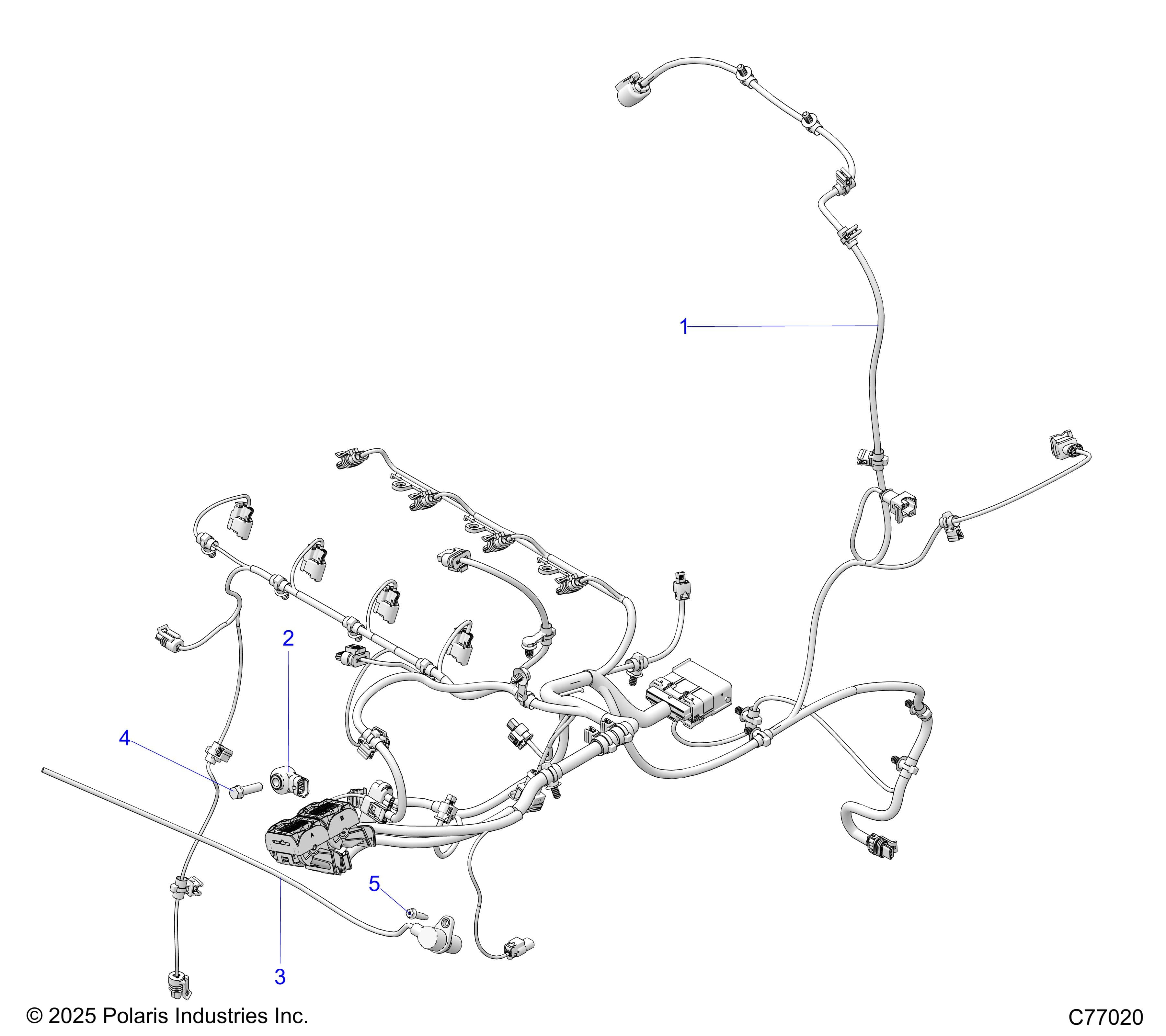 2026 RZR PRO R RACE H.O. β ENGINE, HARNESS AND SENSORS - Z26RRL2KAL (C77020) diagram