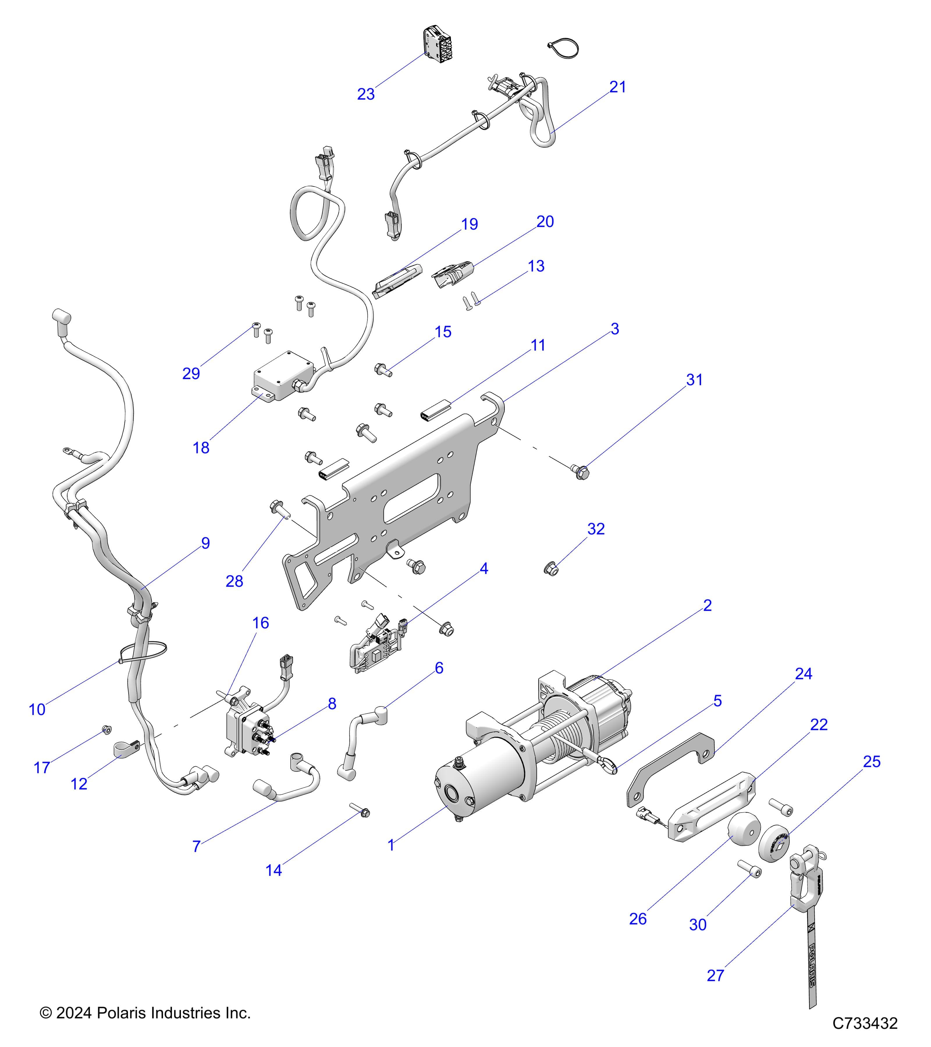 2026 RANGER 1000 CREW EPS β BODY, WINCH - R26T6E99A9/AF/AJ/AK/B9/BF/BJ/BK (C733432) diagram