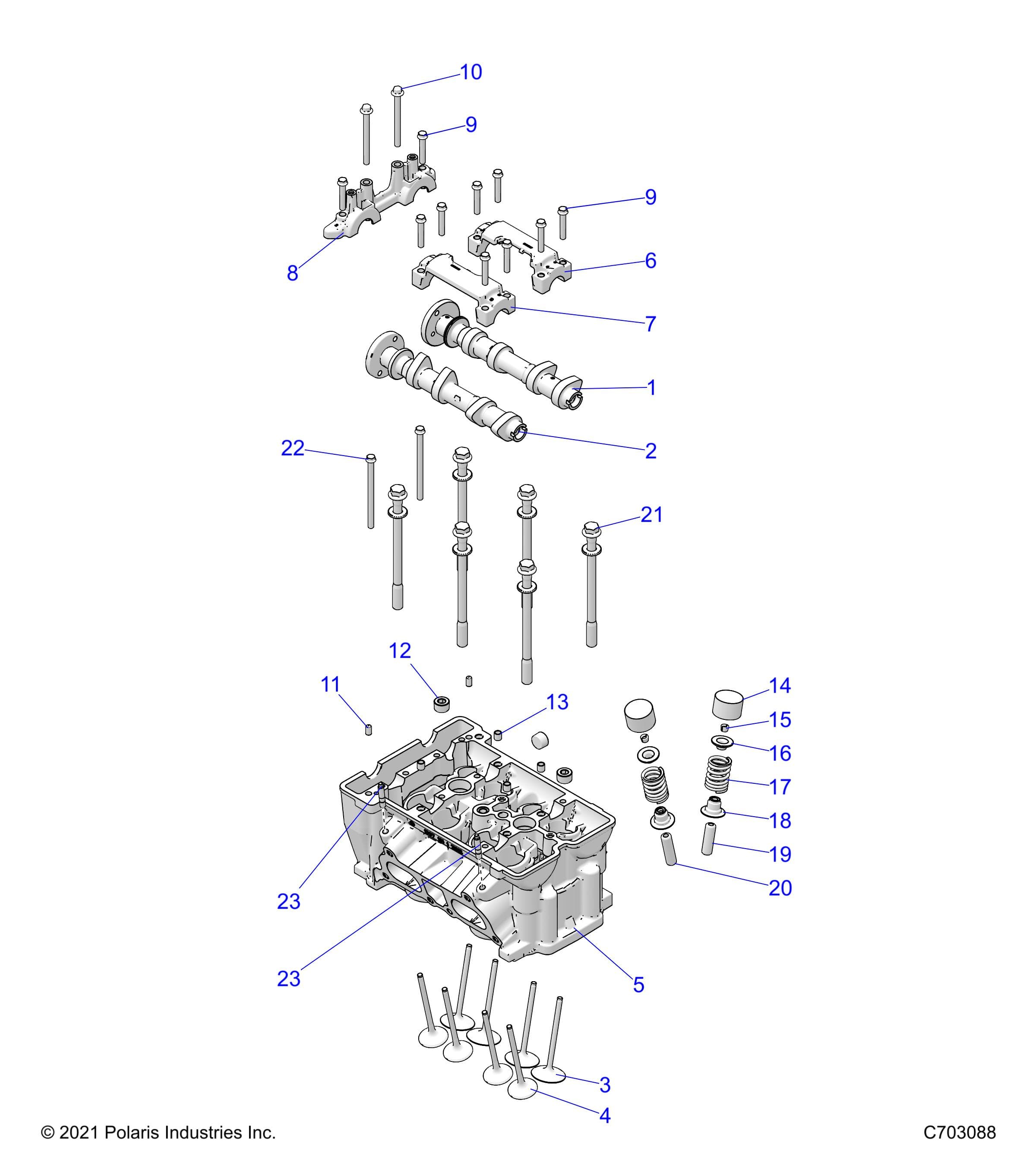 2026 RZR XP 1000 ULTIMATE β ENGINE, CYLINDER HEAD AND VALVES - Z26NET99A4/B4/A6/B6 (C703088) diagram