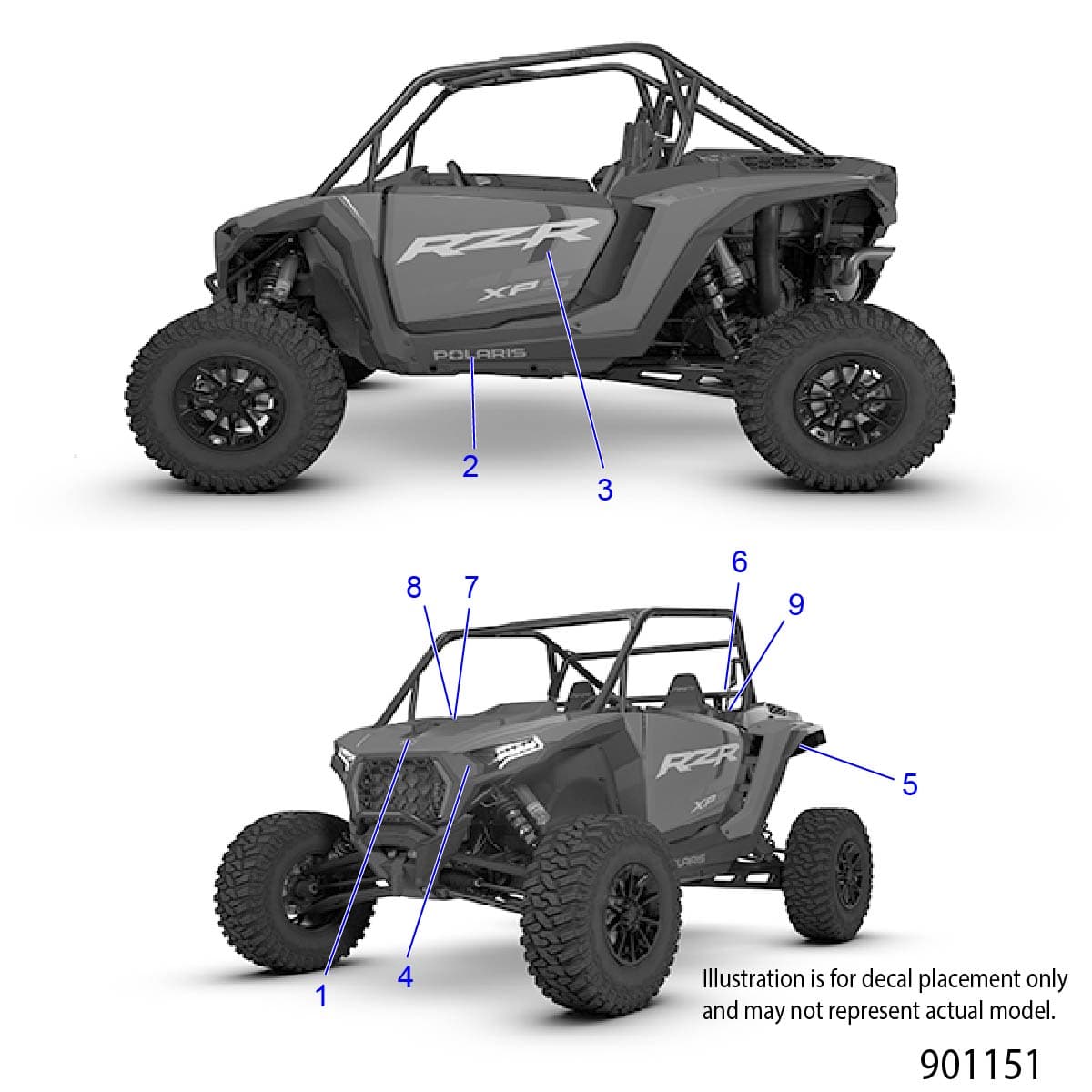 2026 RZR XP S 1000 SPORT β BODY, DECALS - Z26NEX99A4/B4/A6/B6 (901151) diagram